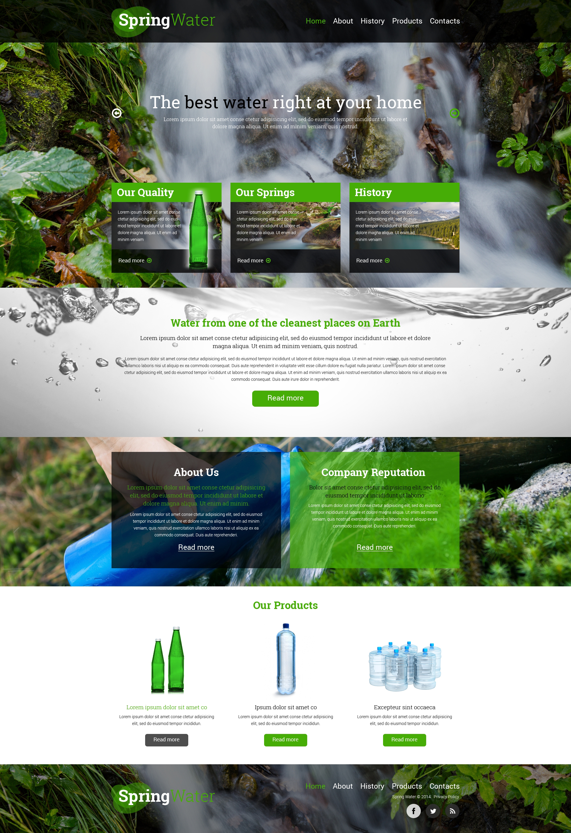 Water Responsive Website Template