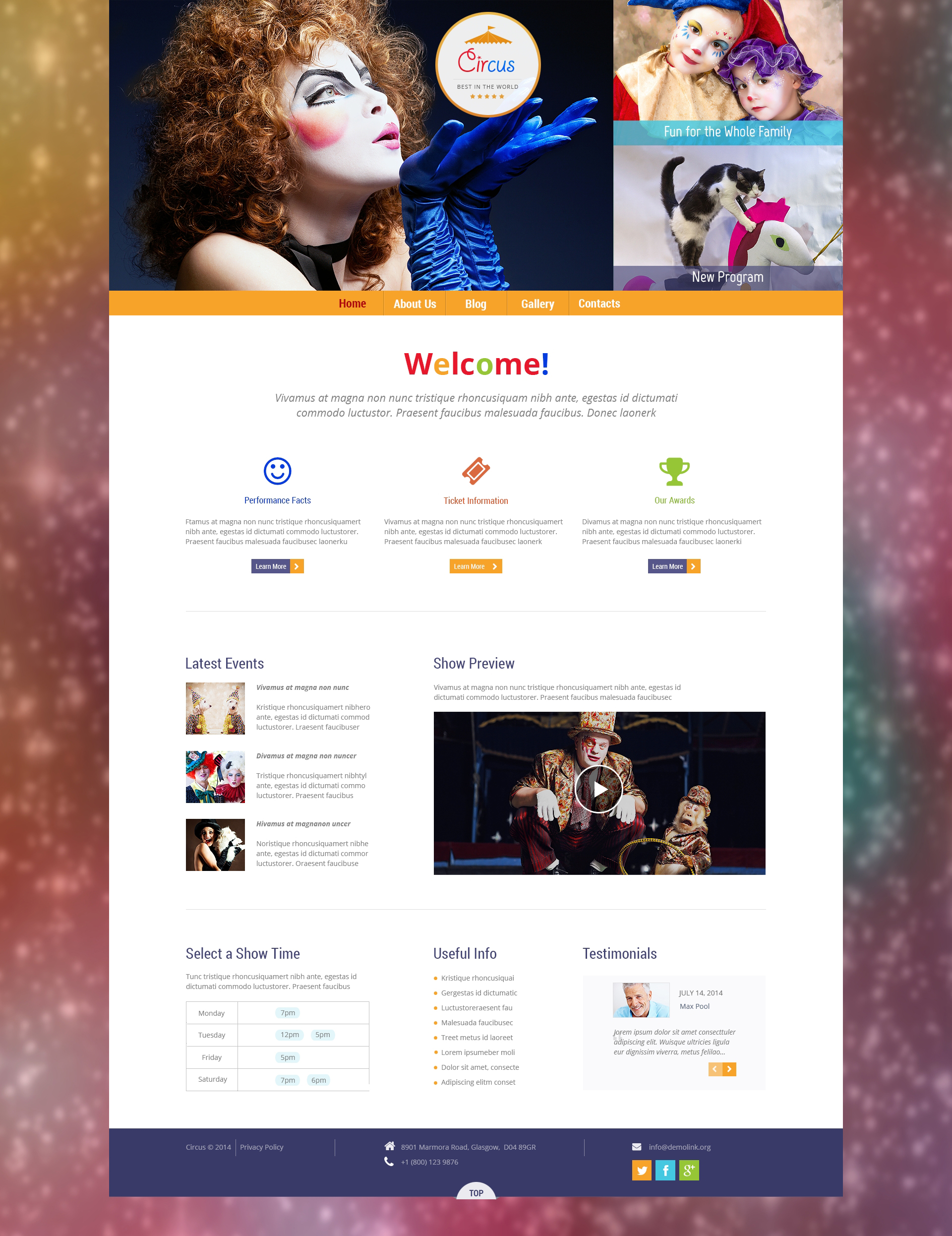 Circus Wonders WordPress Theme