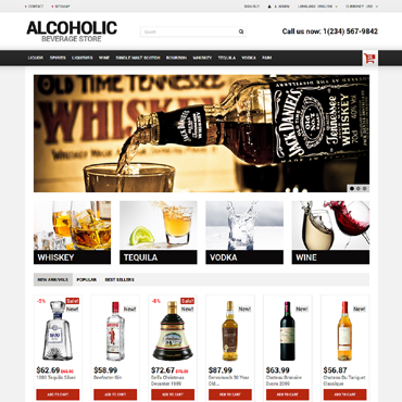 Store Alcoholic Prestashop Templates 50670
