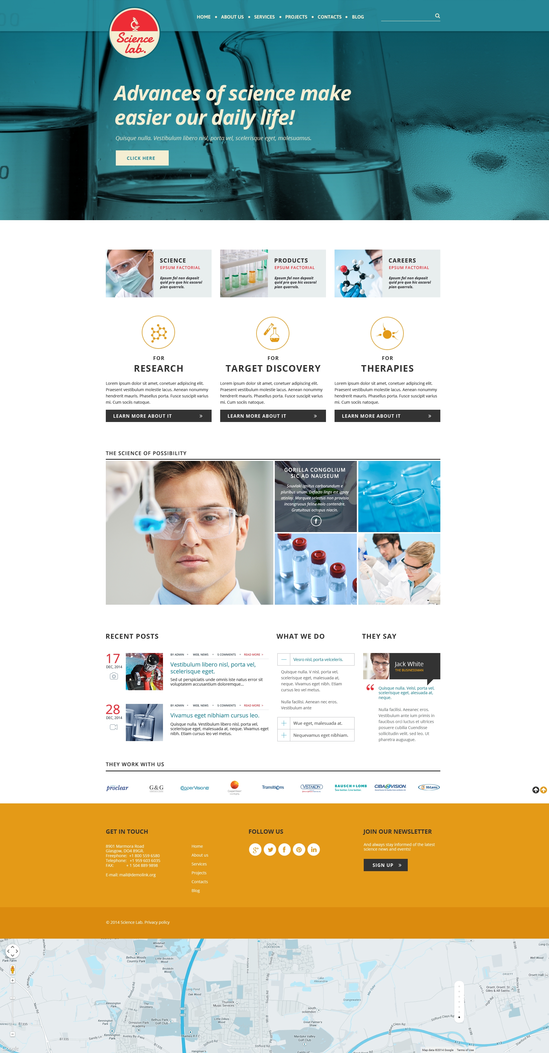 Science Lab Responsive Website Template