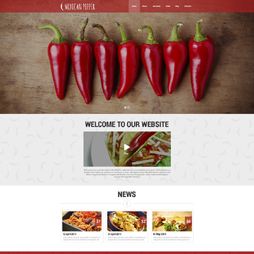 Pepper Restaurant Responsive Website Templates 50712