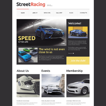 Racer Car Responsive Website Templates 50728