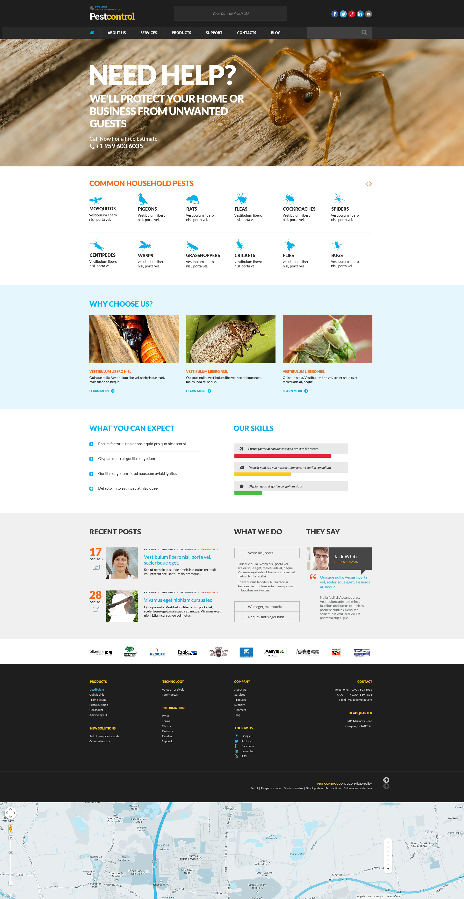 Pest Control Responsive Website Template