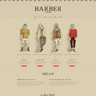 Barbershop Hair Responsive Website Templates 50732