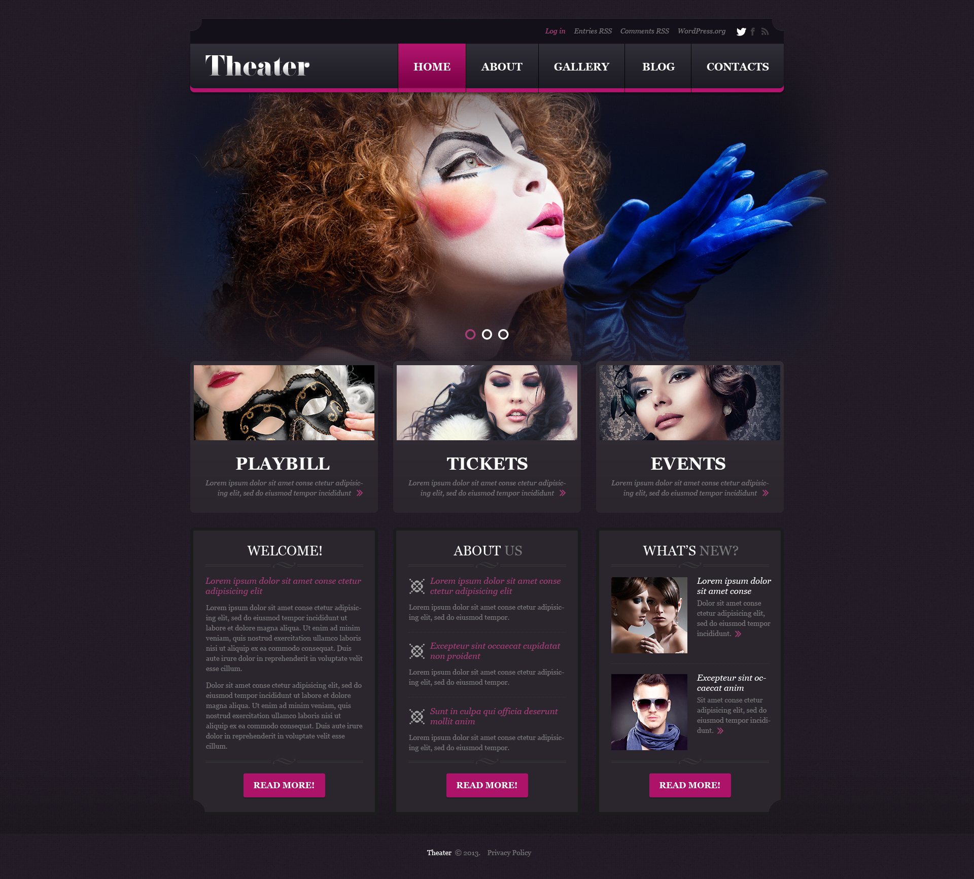 Entertainment.Theater Template WordPress Theme