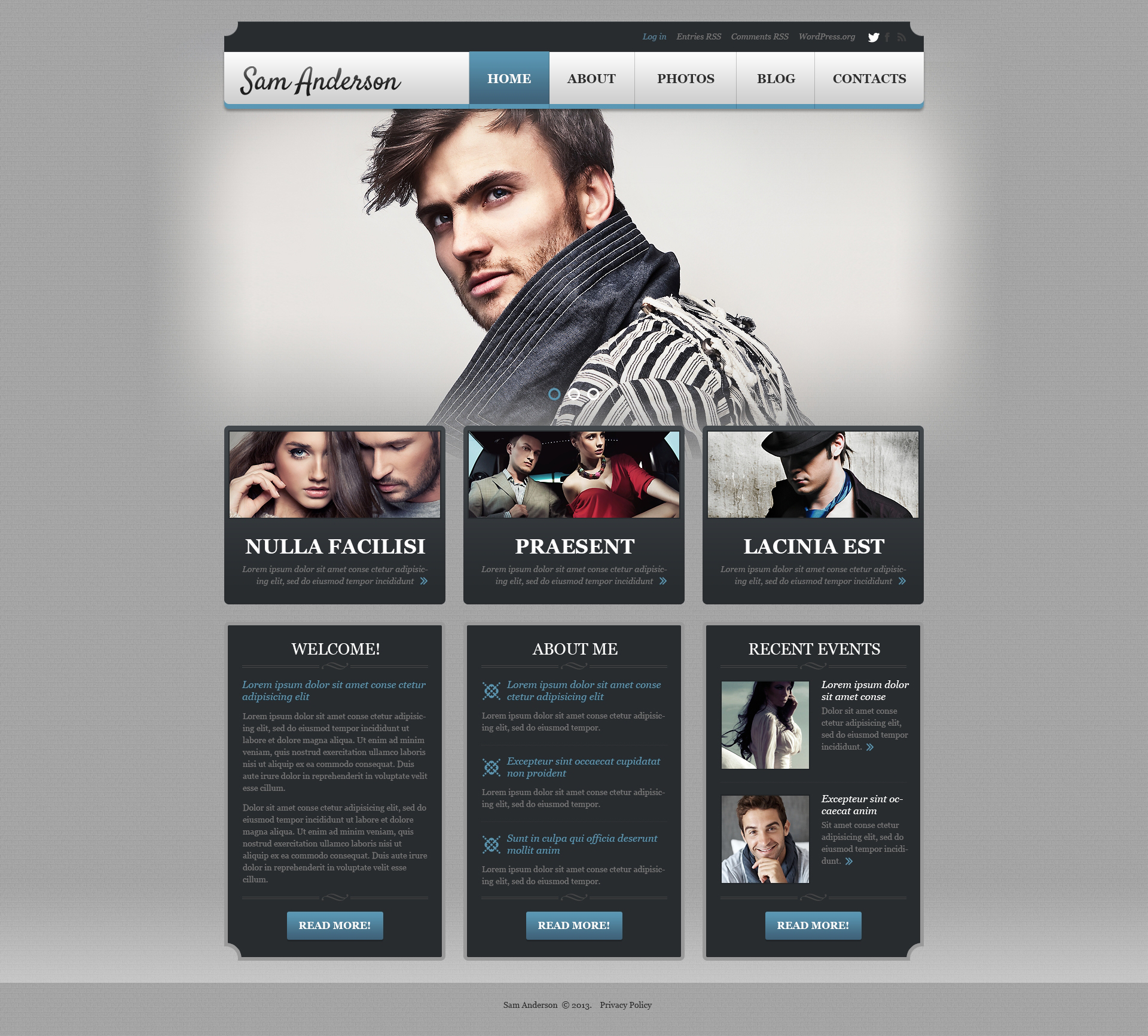 Photographer Portfolio Responsive WordPress Theme