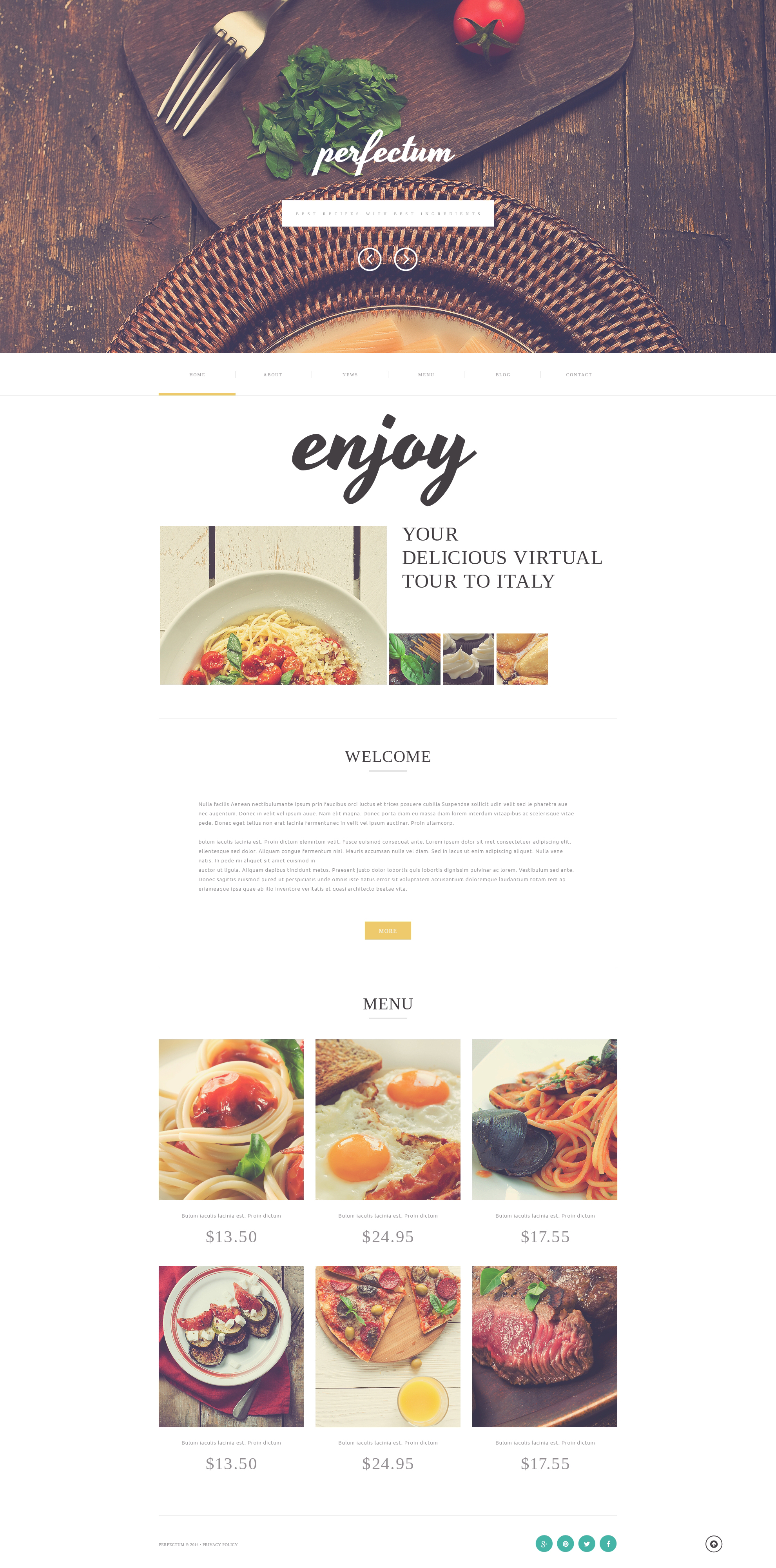 European Restaurant Responsive Website Template