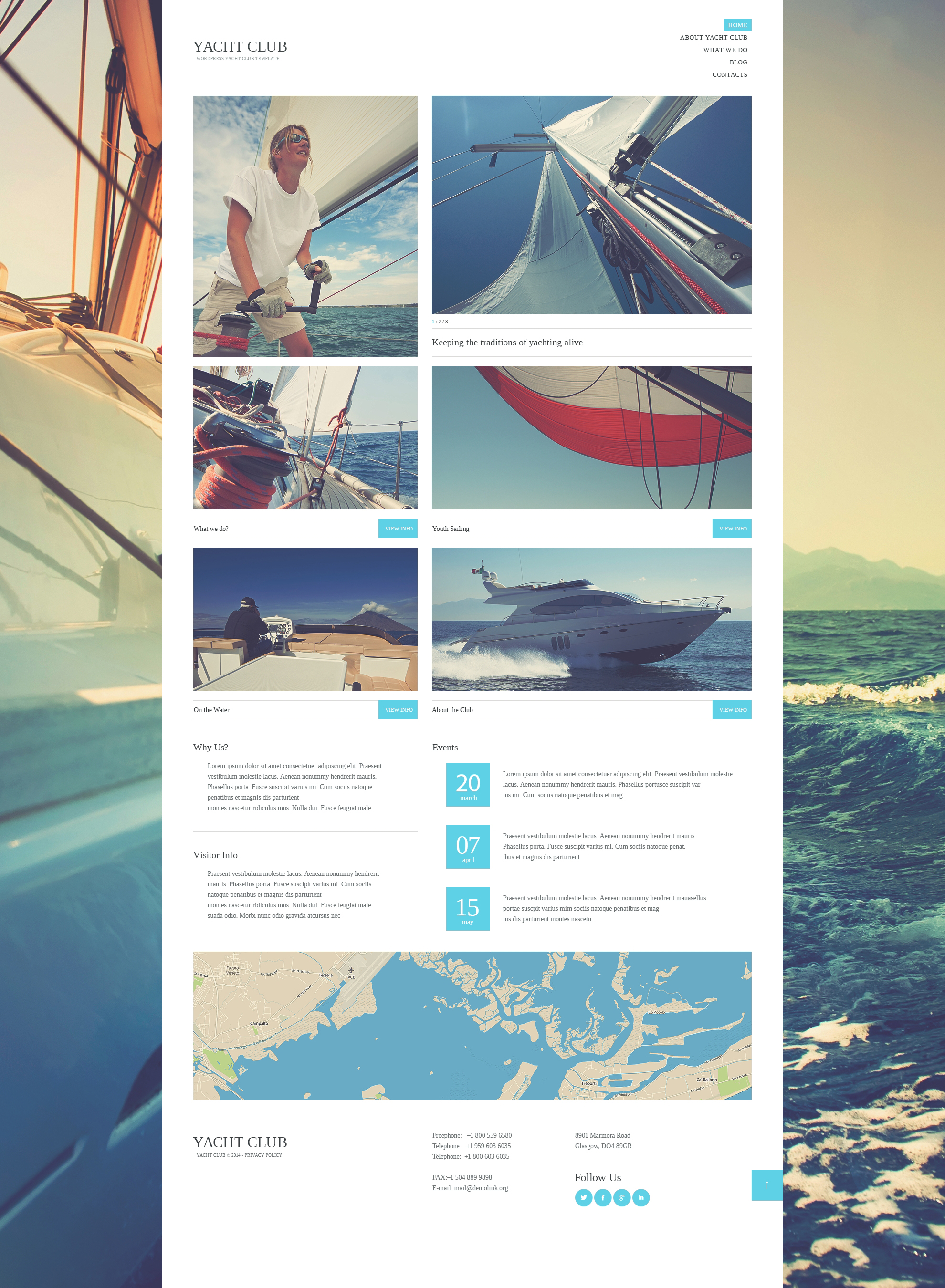 Yacht Club WordPress Theme
