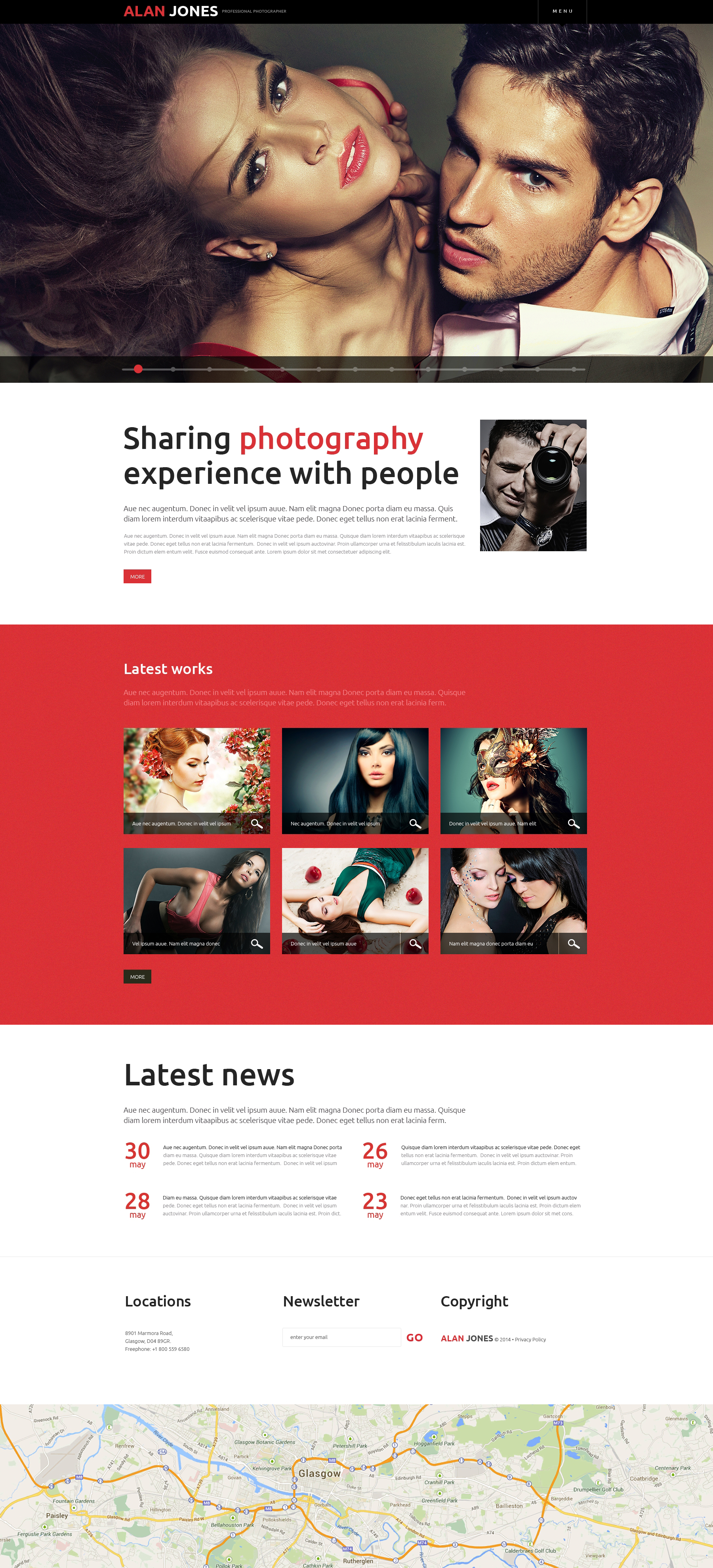 Photographer Portfolio Responsive Website Template