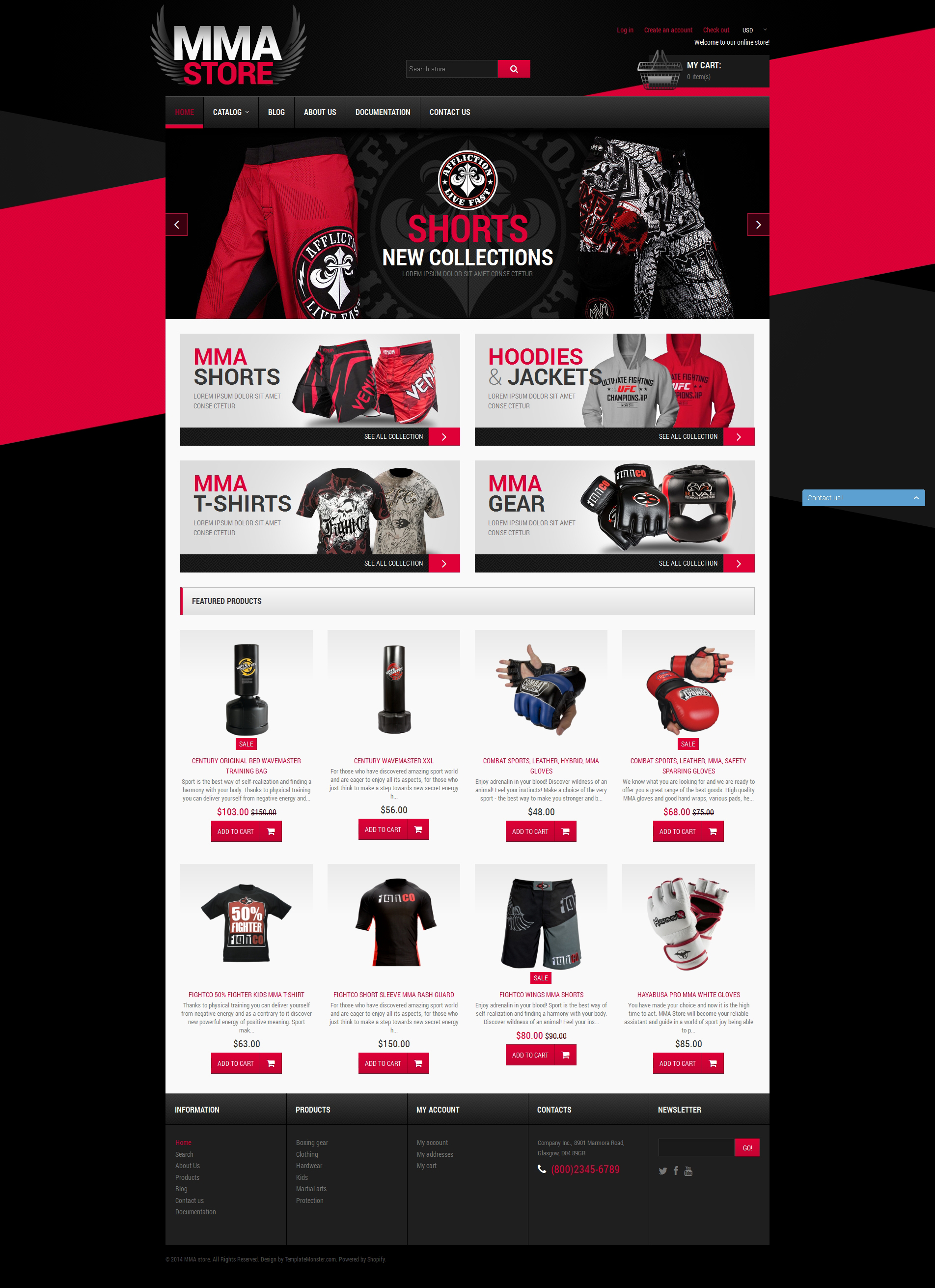 MMA Items Sports Store Shopify Theme