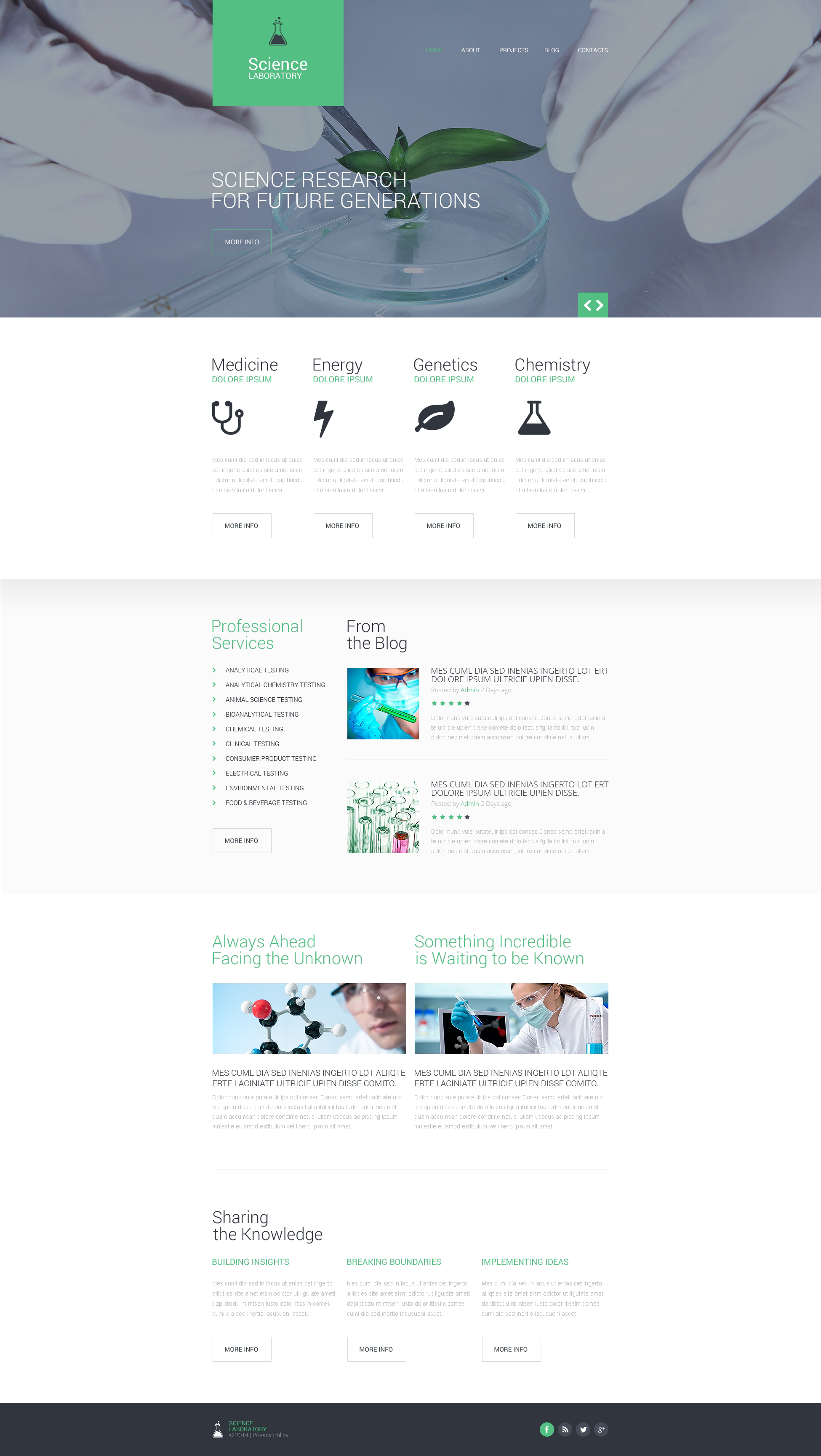 Science Lab Responsive Website Template