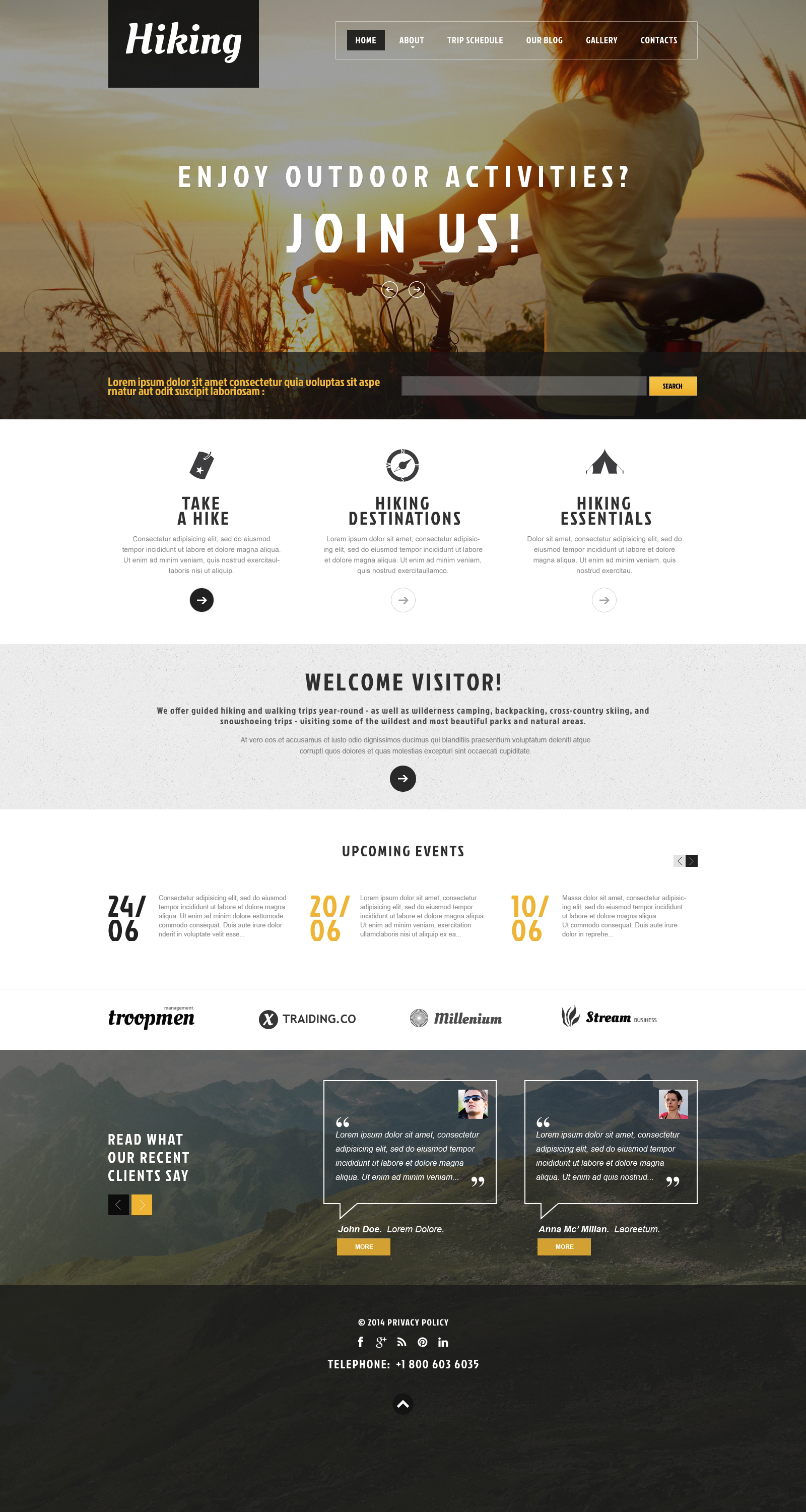 Hiking Club Promotion WordPress Theme