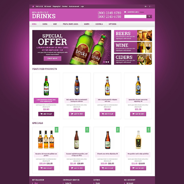 Beverage Alcohol-free OpenCart Templates 51285