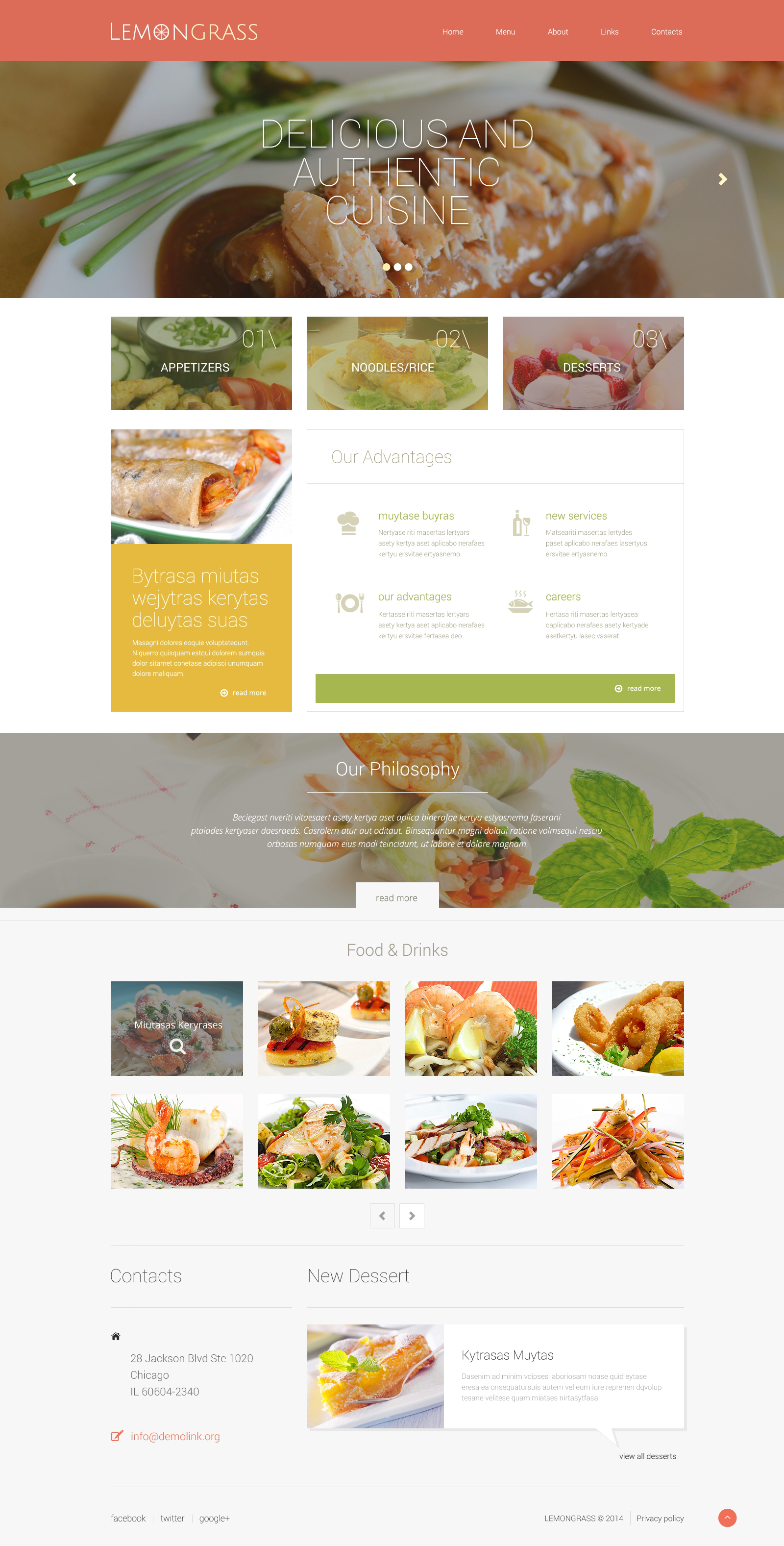 Cafe and Restaurant Responsive Website Template