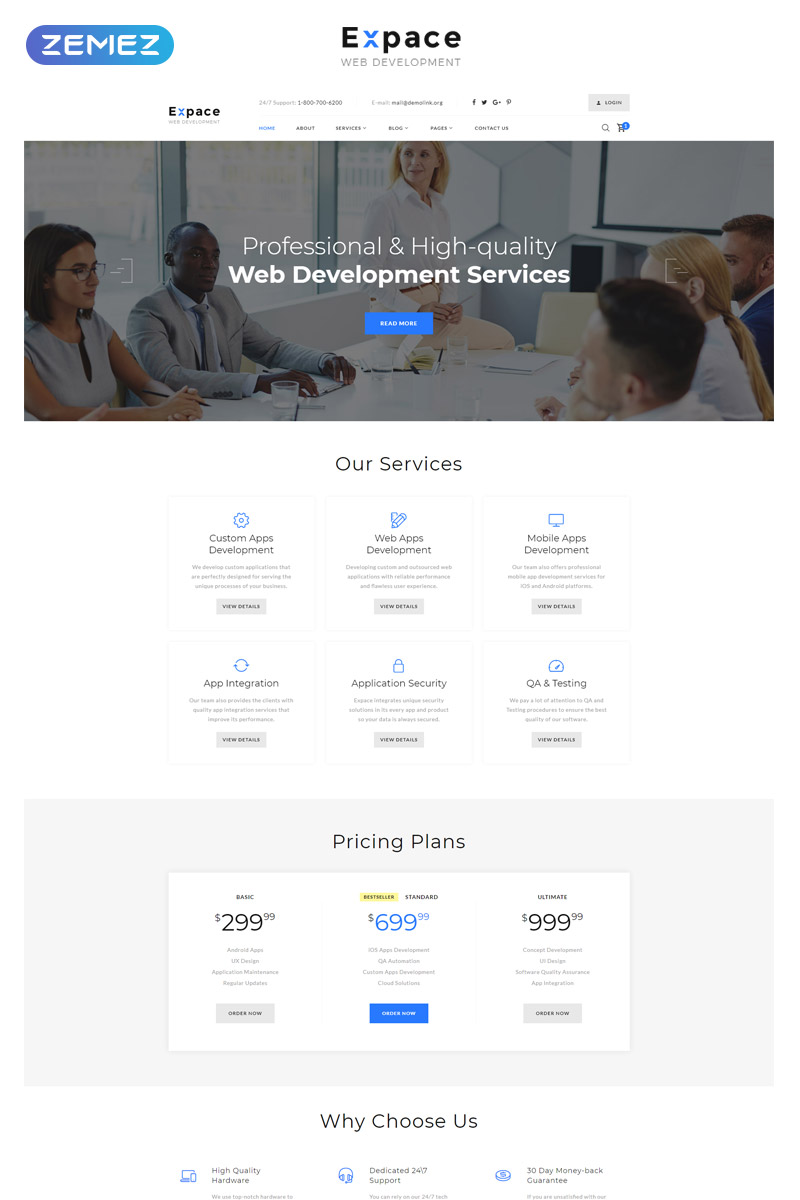 Expace - Web Development Multipage Clean HTML Website Template