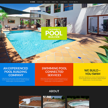 Pool Builder Responsive Website Templates 51732