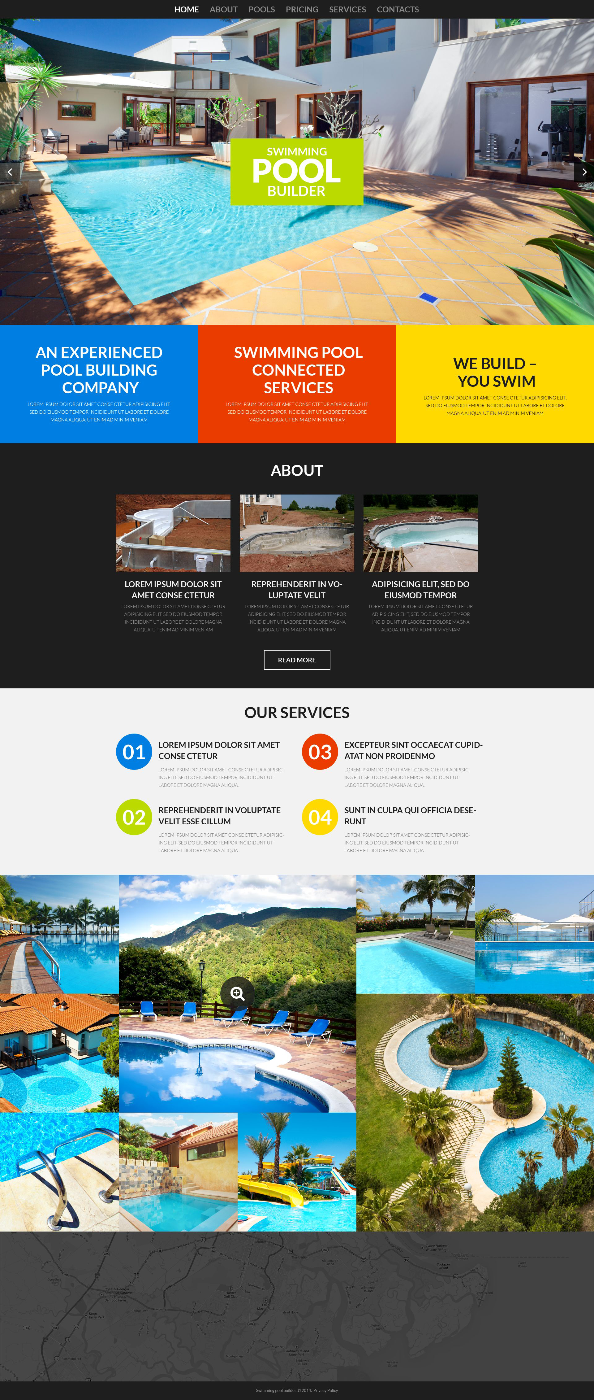 Swimming Pool Responsive Website Template