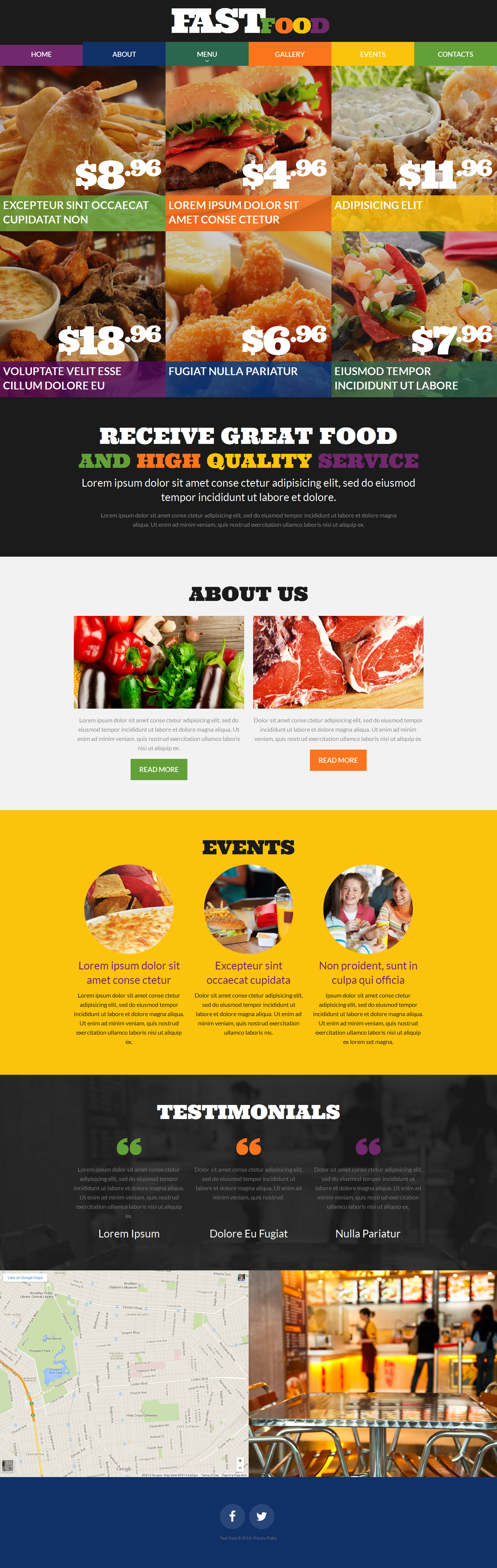 Fast Food Restaurant Responsive Website Template