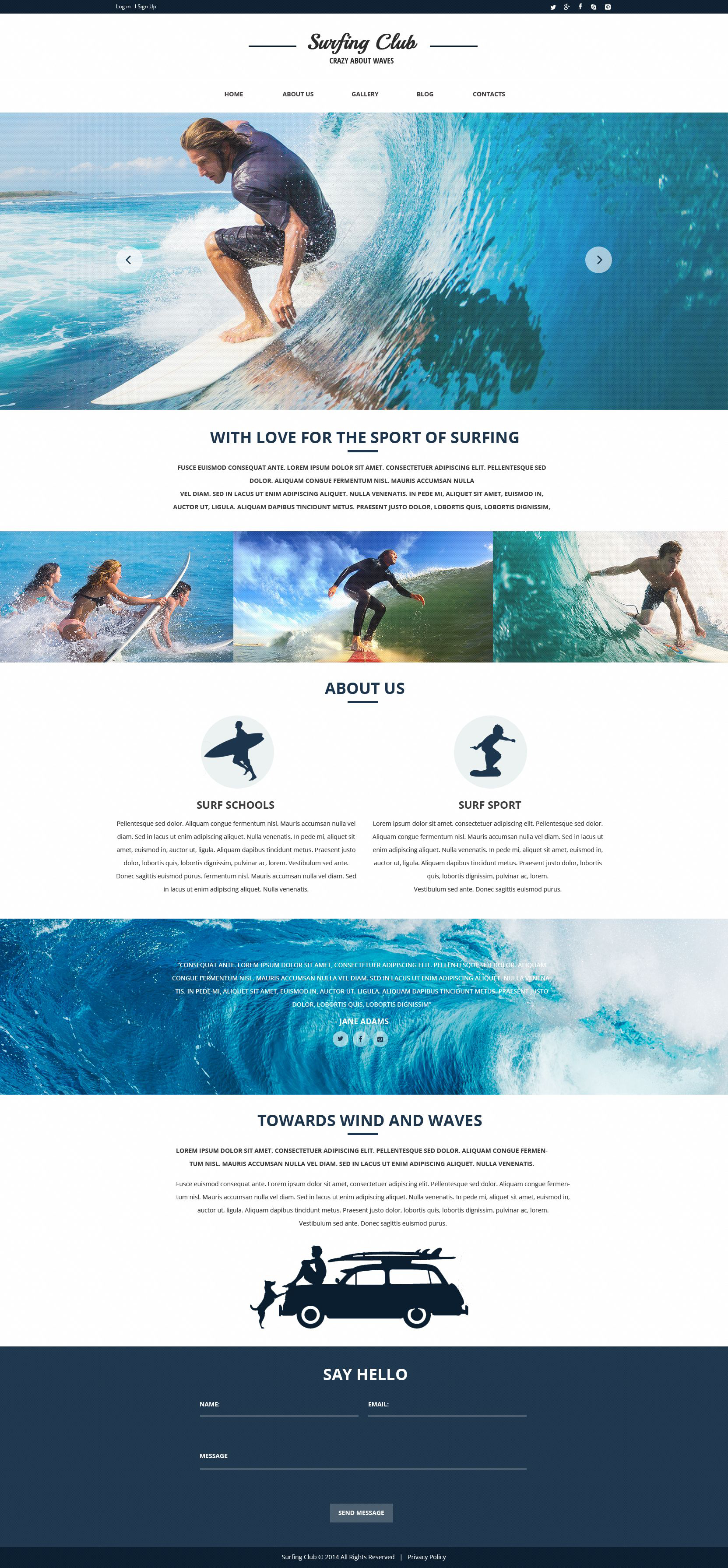 Surfing Responsive Website Template