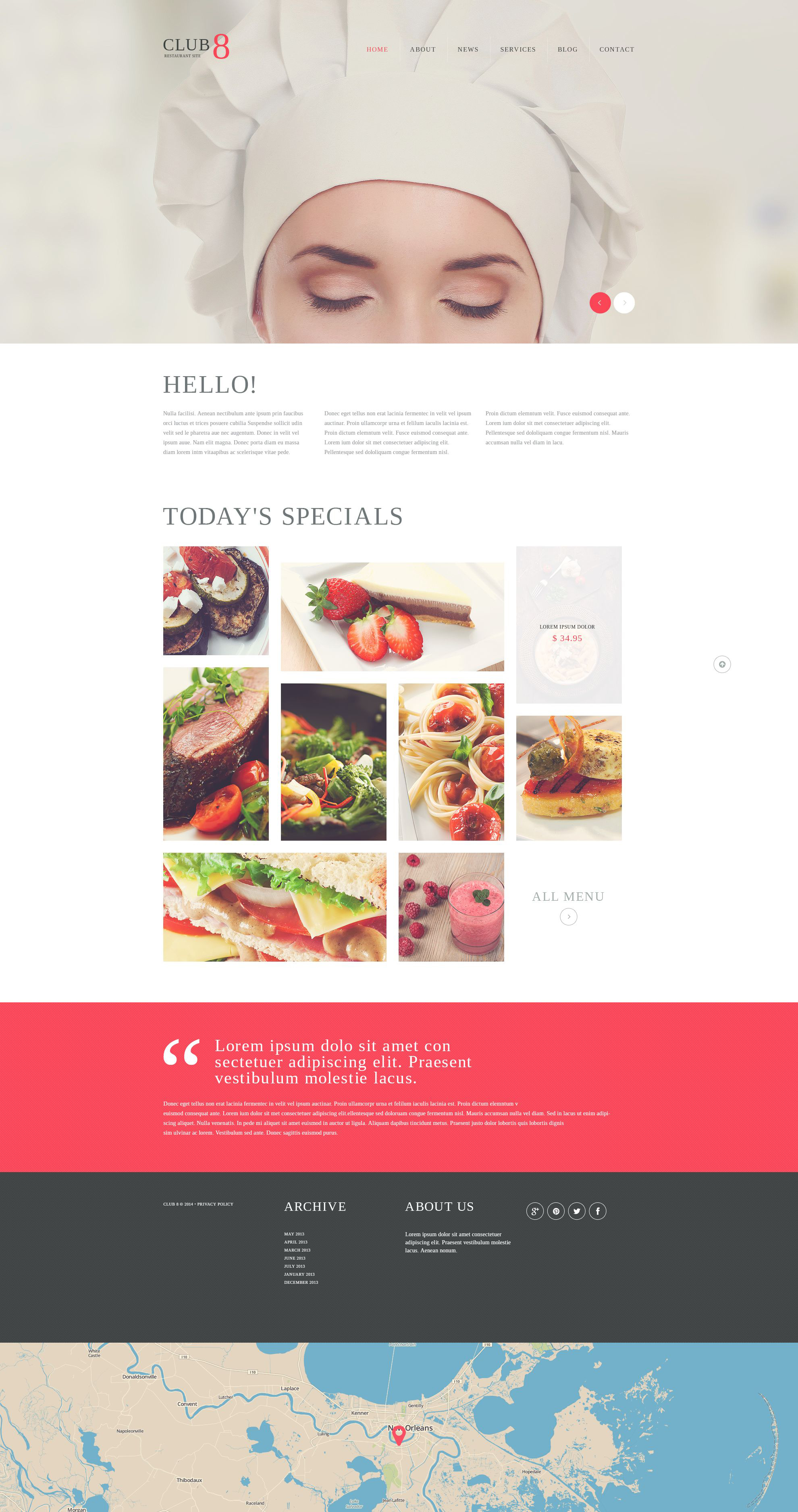 Gourmet Club WordPress Theme