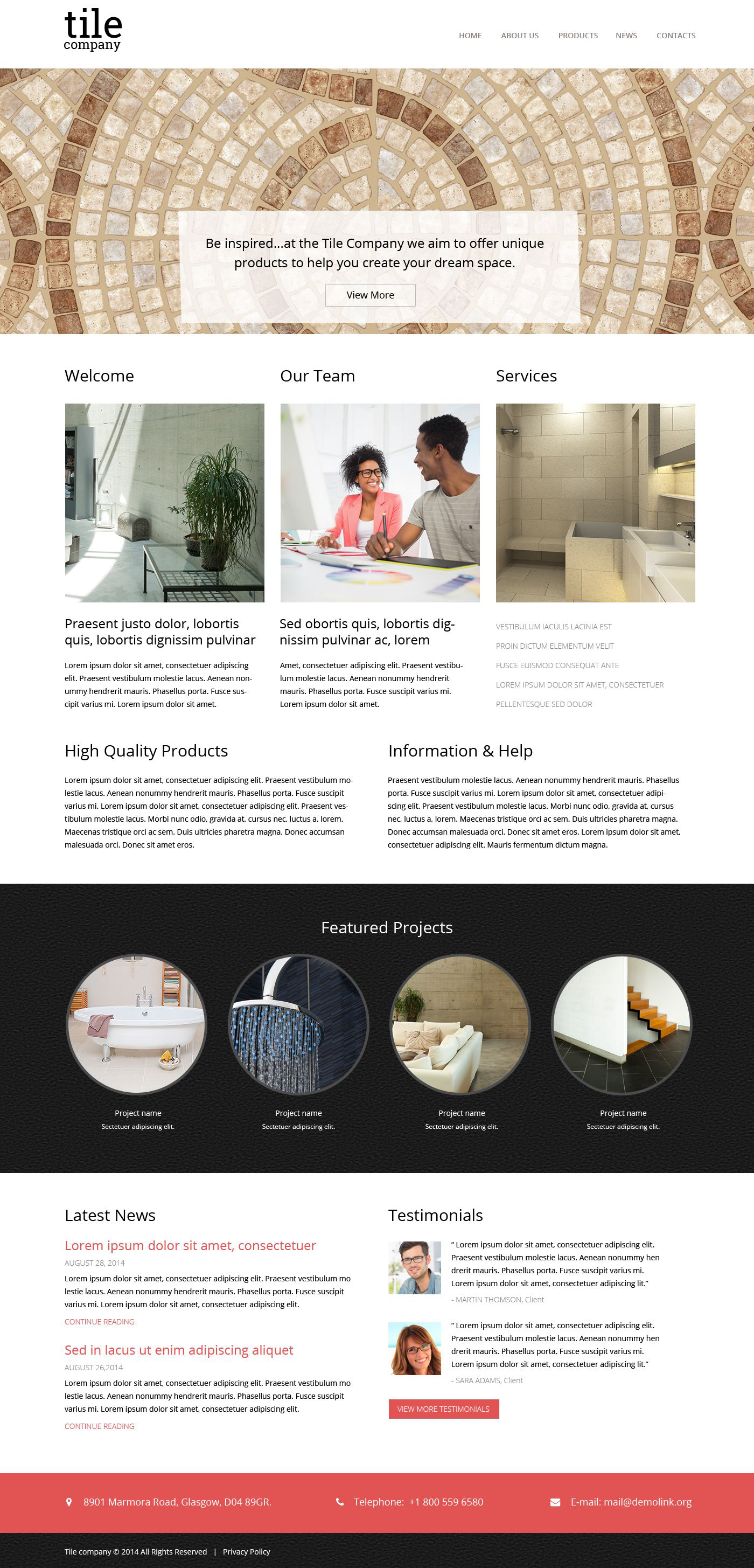 Interior Design Responsive Website Template