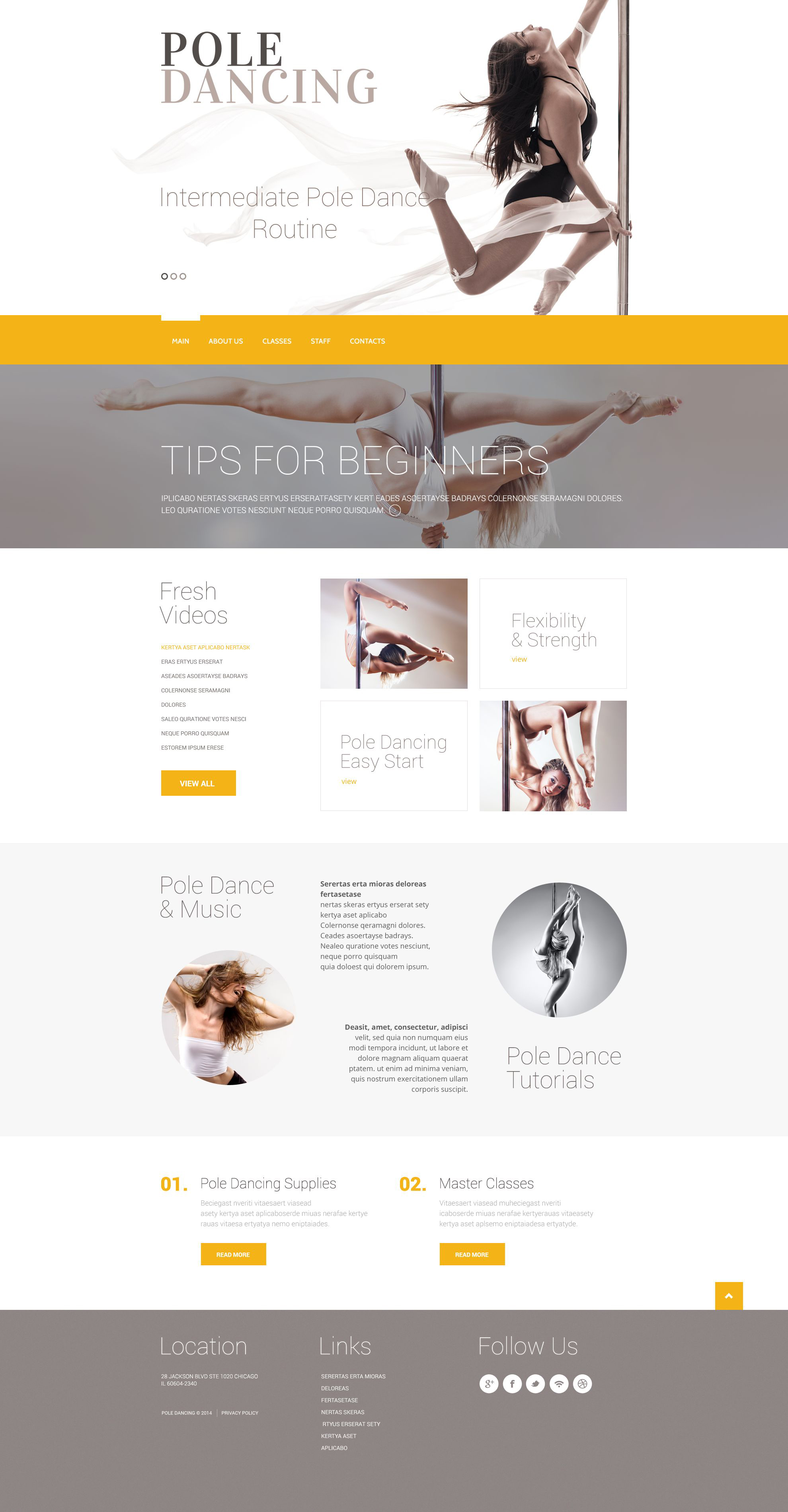 Dance Studio Responsive Website Template
