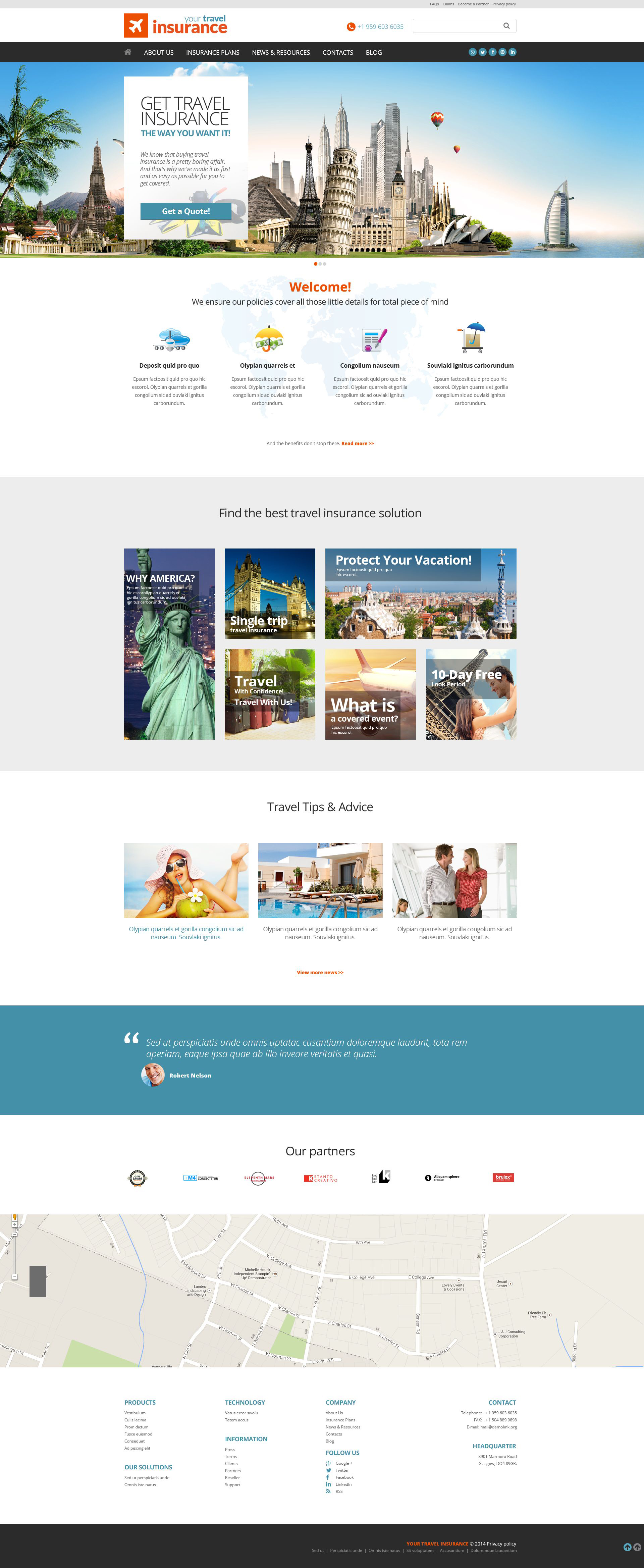 Insurance Responsive Website Template