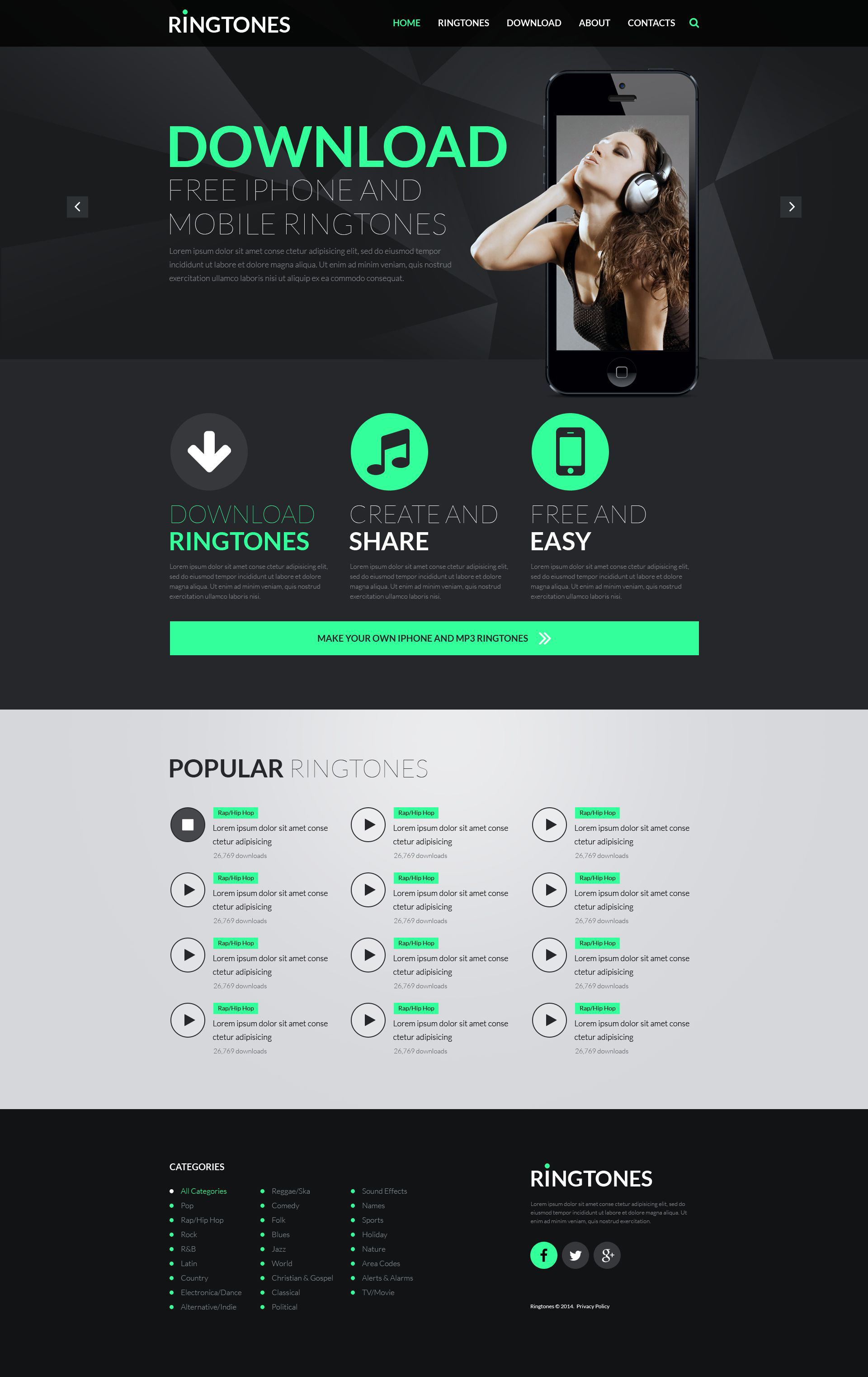 MP3 Store Responsive Website Template