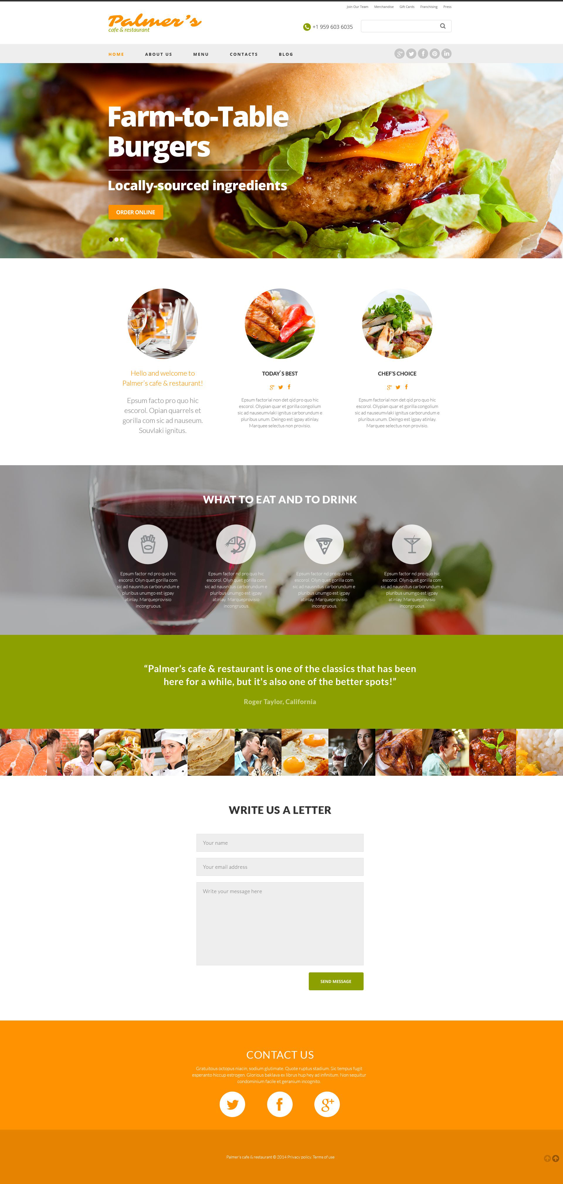 Cafe and Restaurant Responsive Website Template