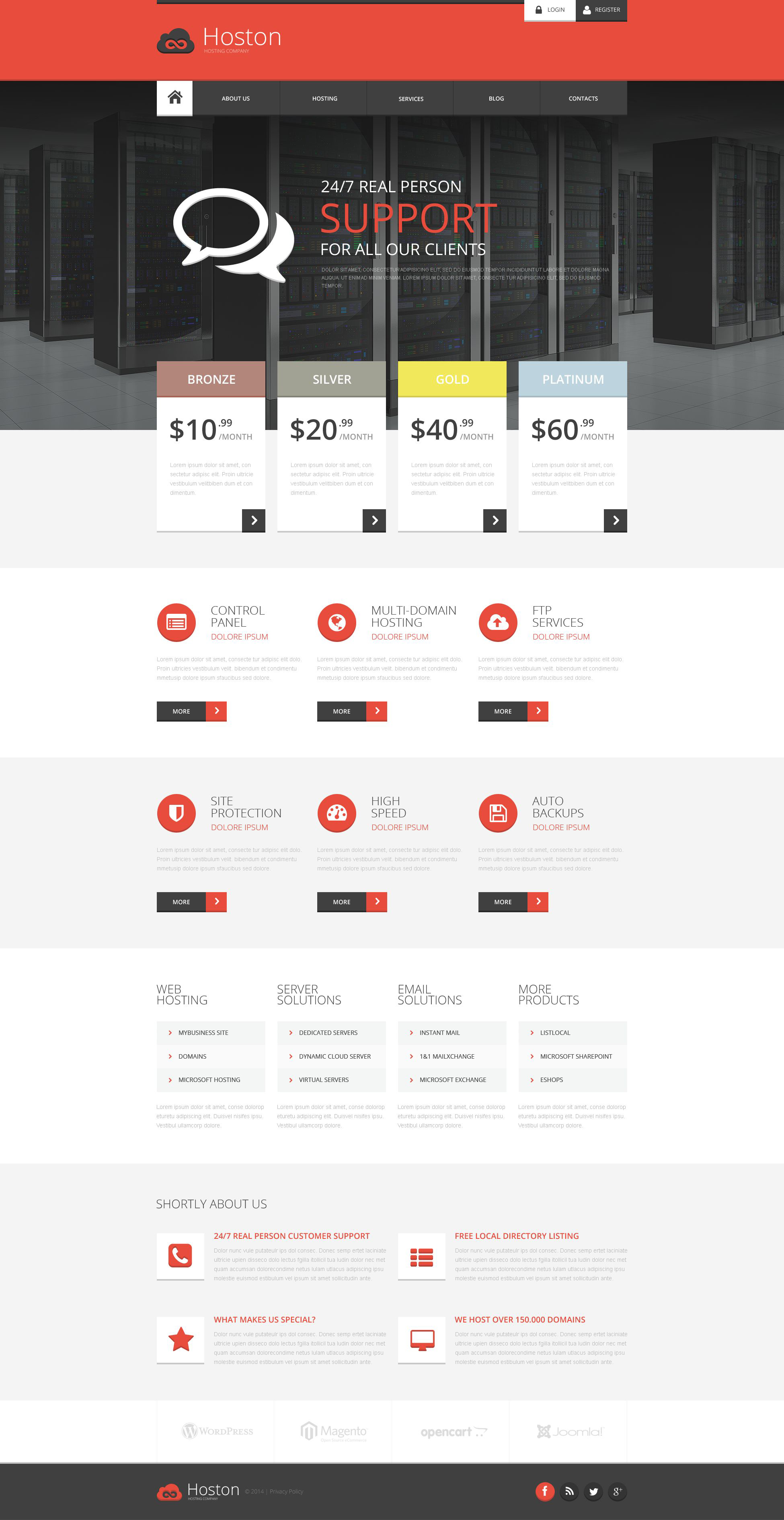 Hosting Responsive Website Template