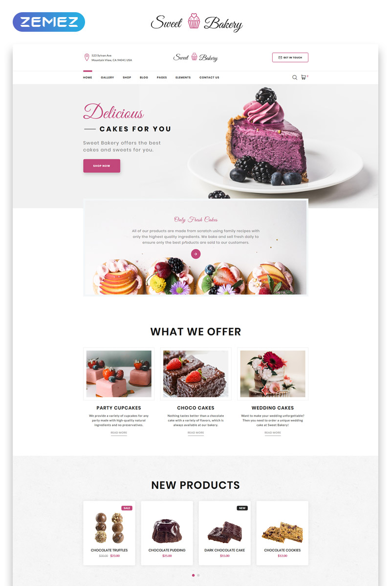Sweet Bakery - Cake Shop Responsive Bootstrap 5 Website Template