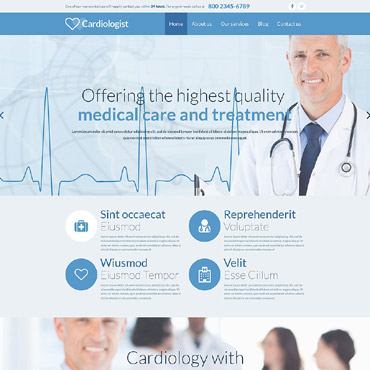 Cardiology Clinic Responsive Website Templates 52244