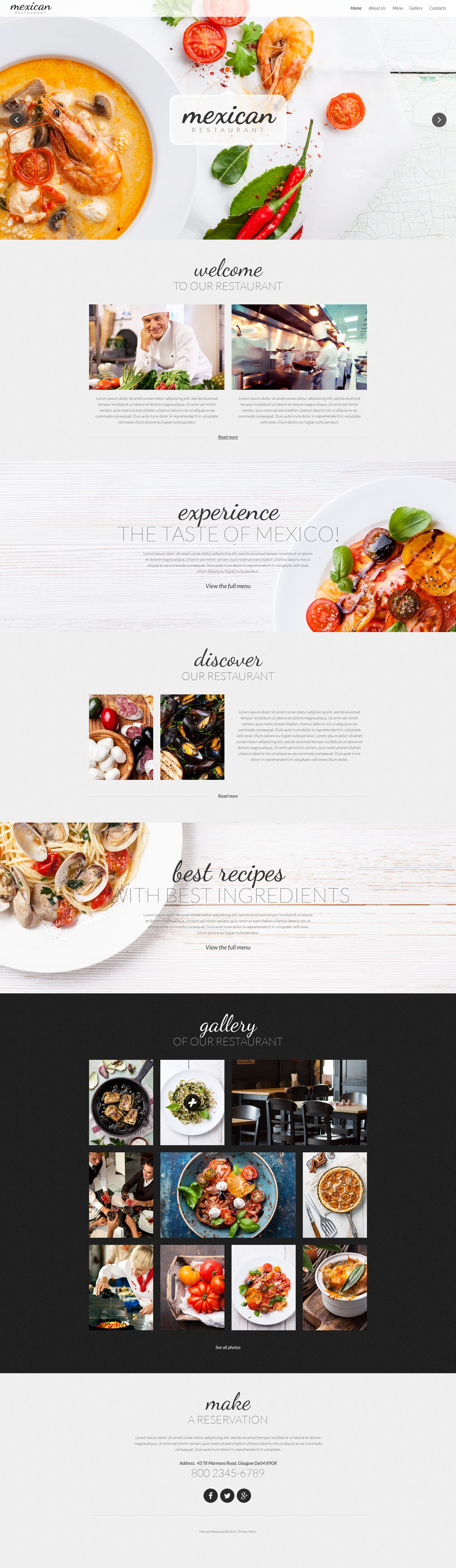 Mexican Restaurant Responsive Website Template