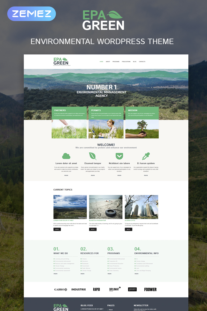 Epa Green - Environmental Responsive WordPress Theme