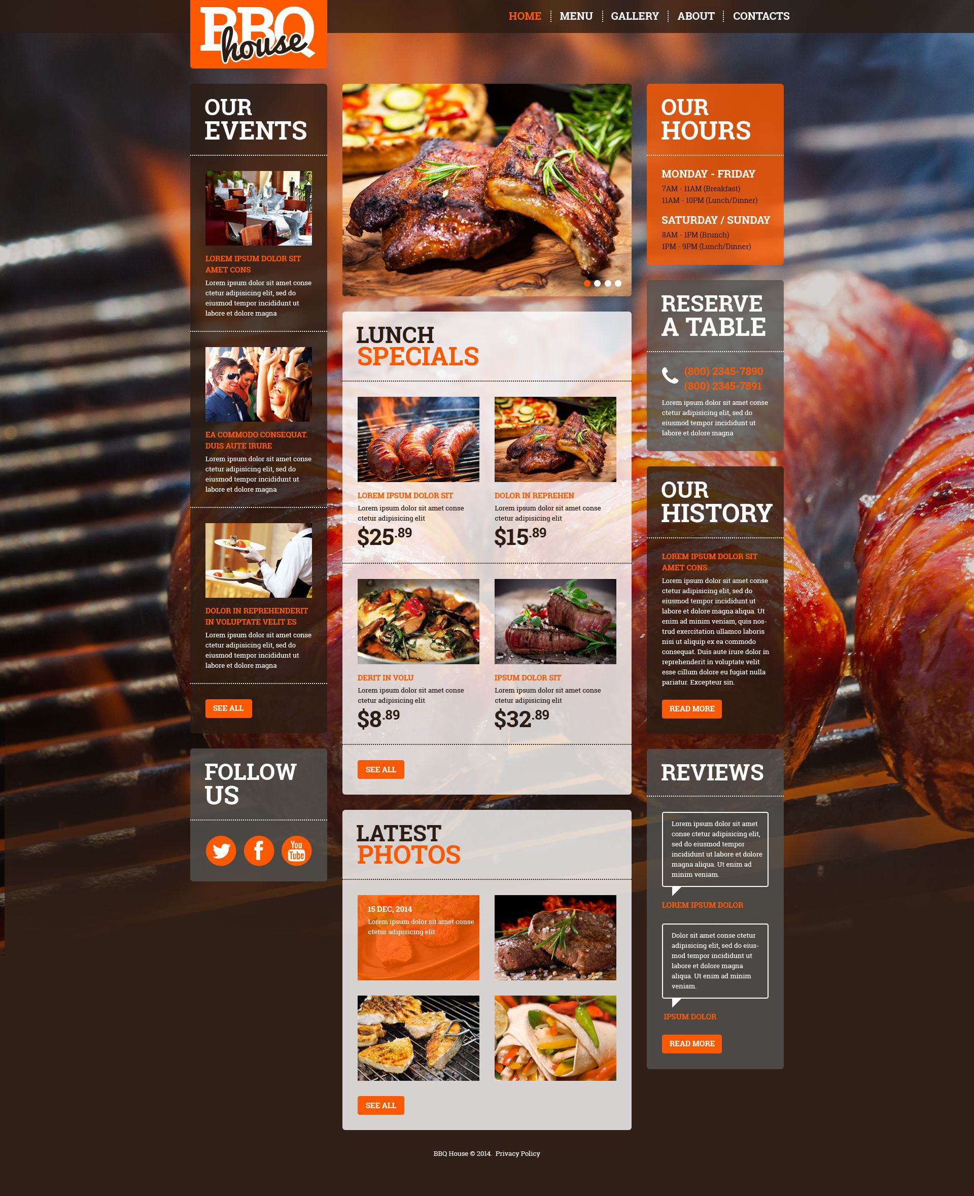 BBQ Restaurant Responsive Website Template