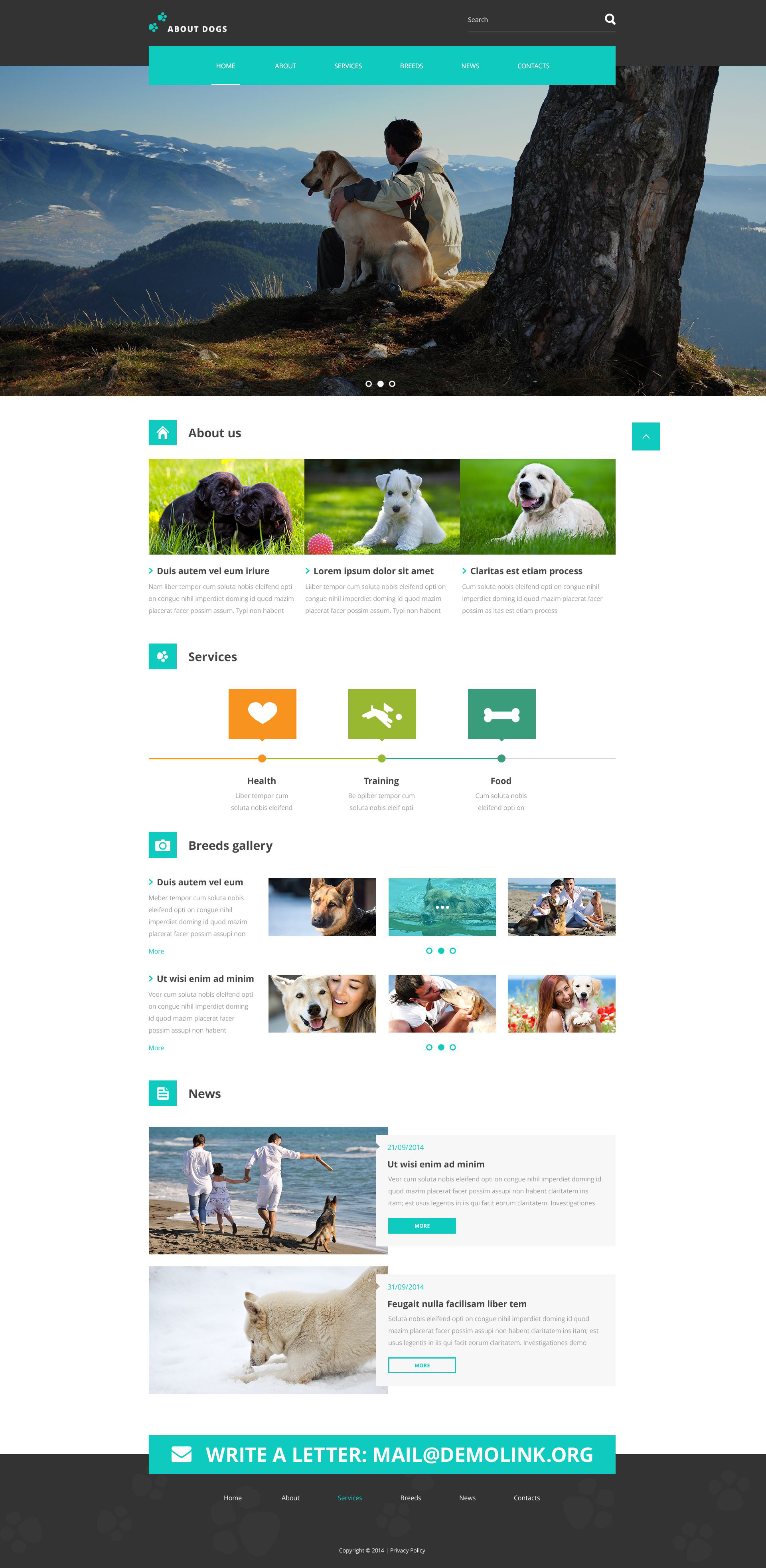 Template About Dogs Website Template