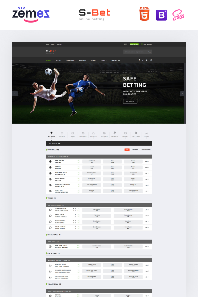 S-Bet - Online Betting Multipage HTML Website Template