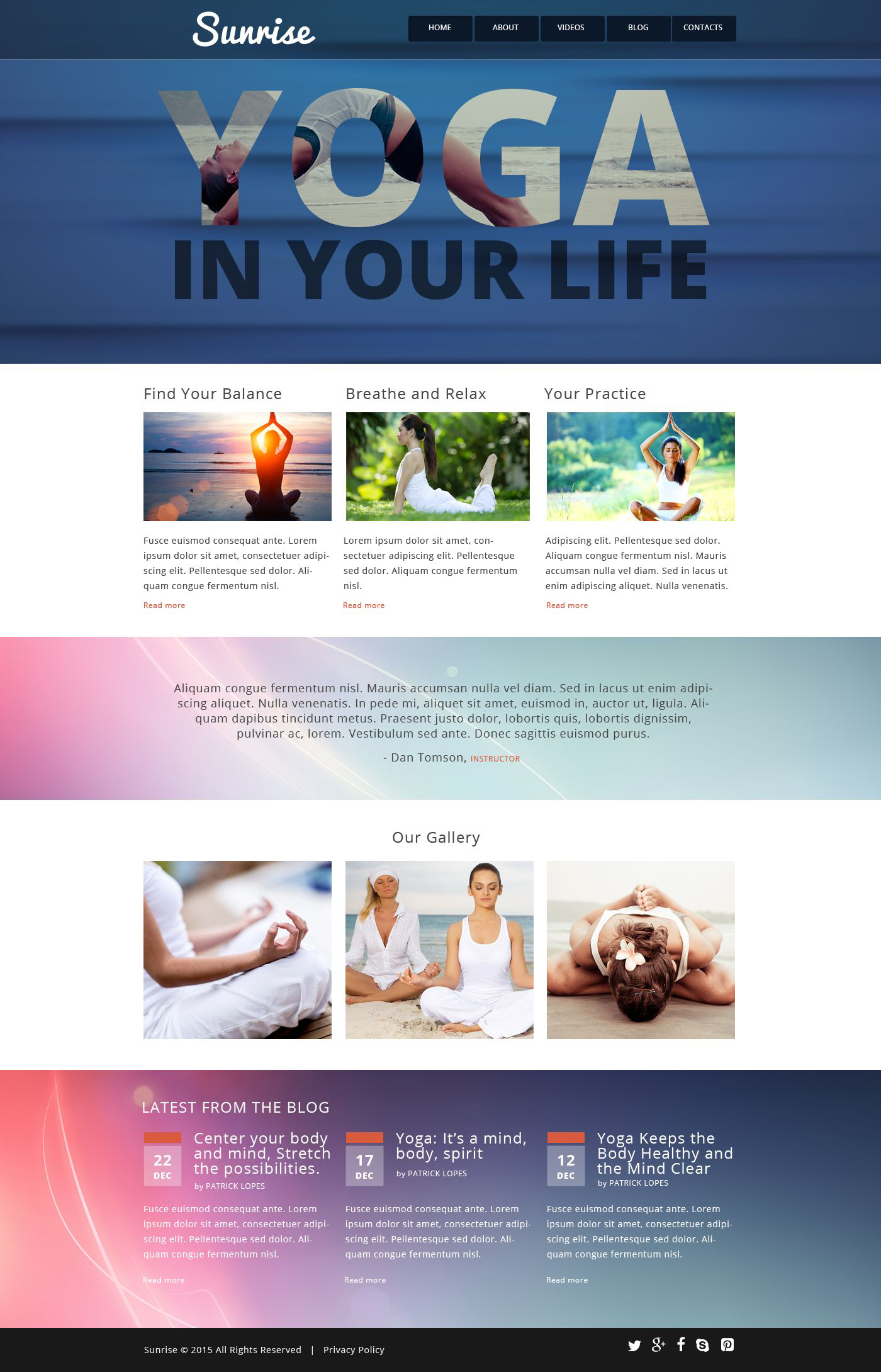 Yoga Style Website Template