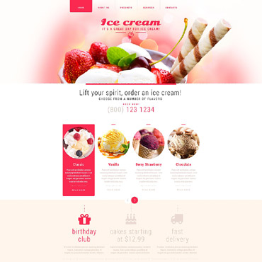 Cream Shop Responsive Website Templates 52713