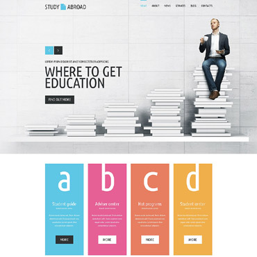 Abroad Learning Responsive Website Templates 52738