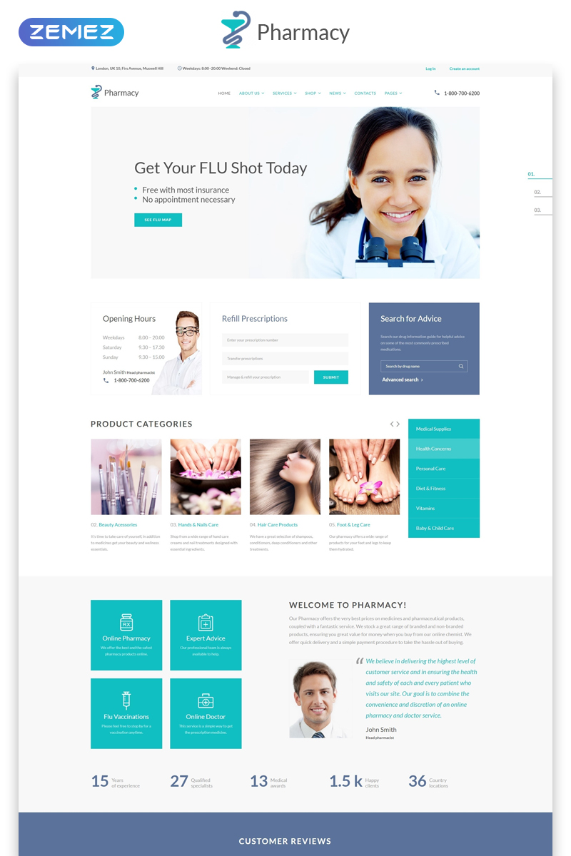 Pharmacy - Medical Multipage HTML5 Website Template