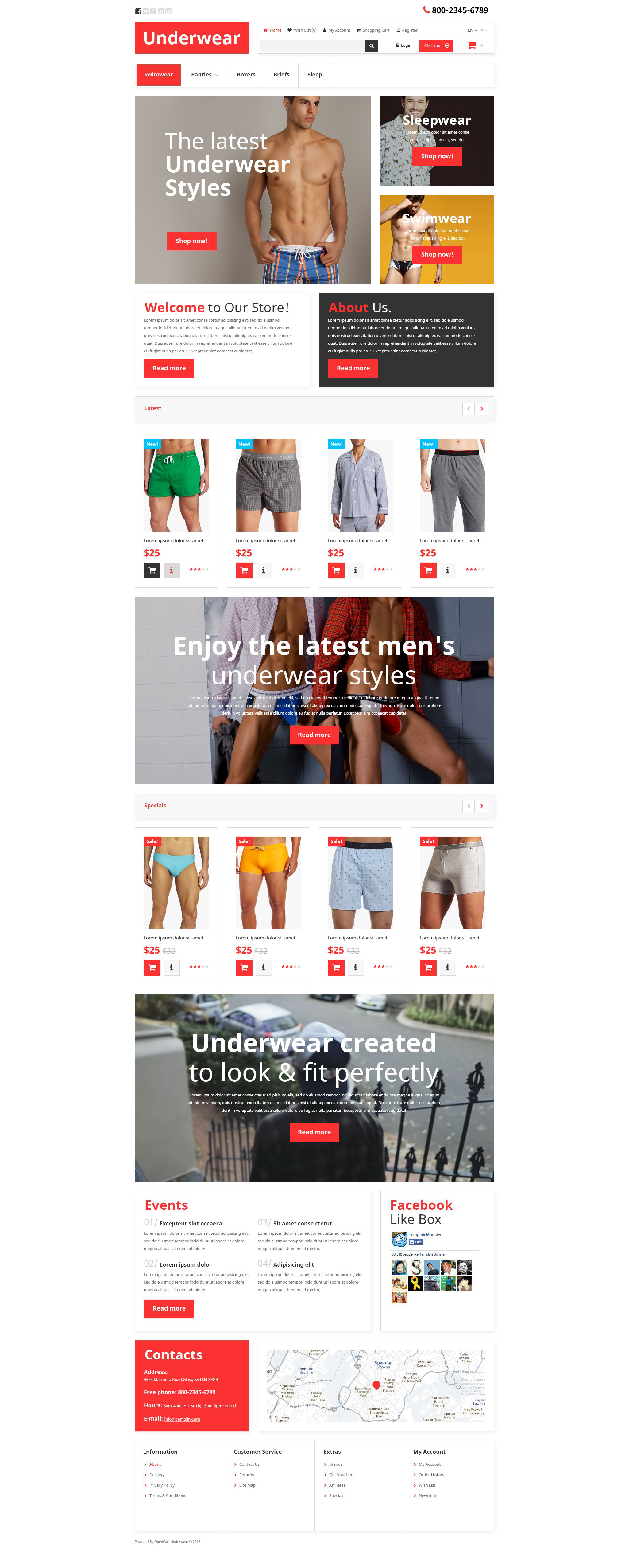 Underwear OpenCart Template