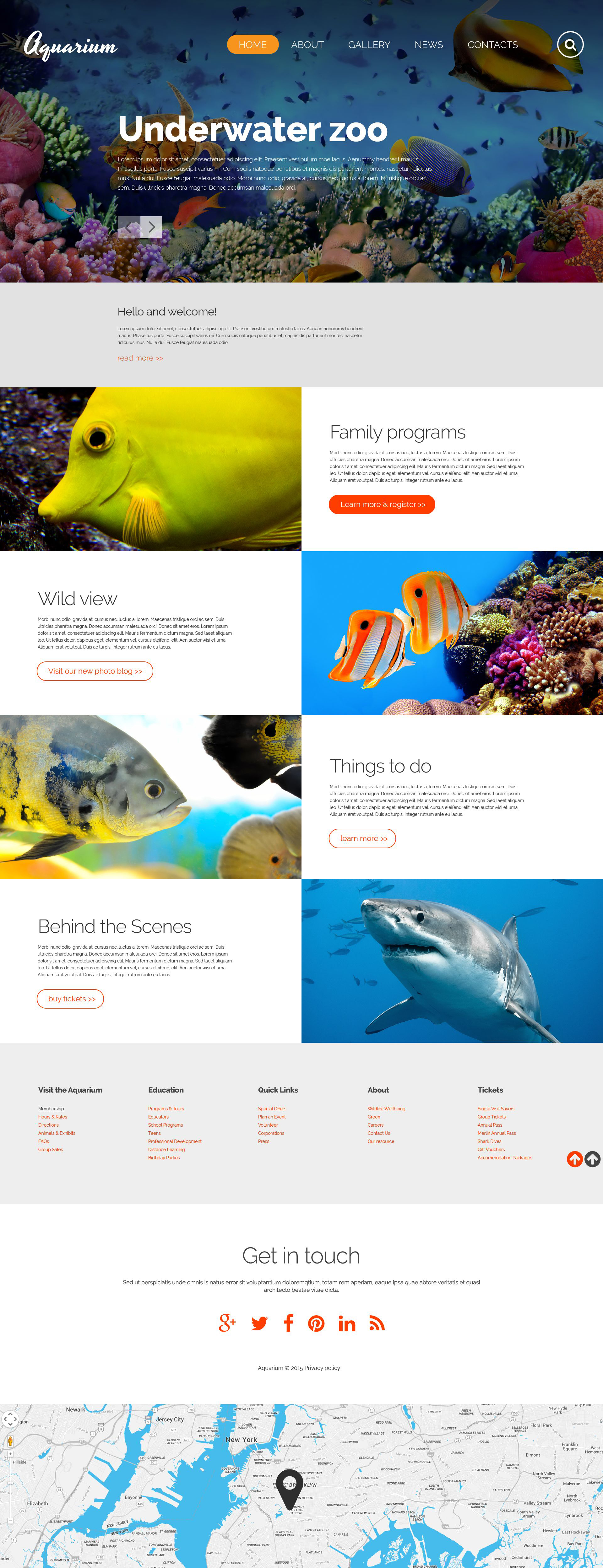 Aquarium Website Template