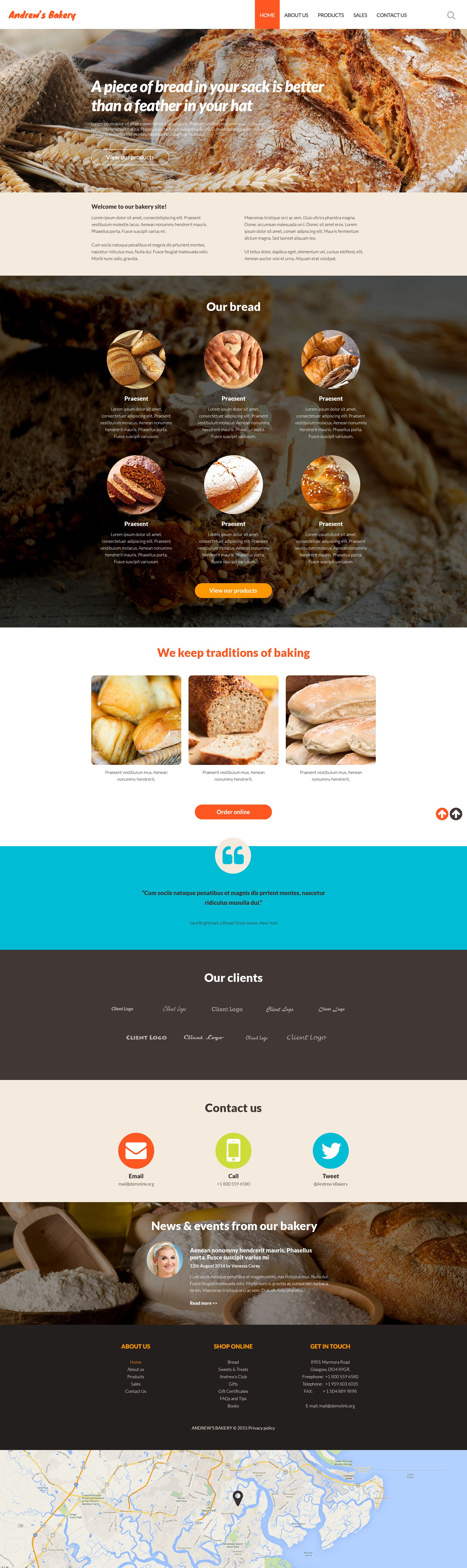 Bakery Responsive Website Template