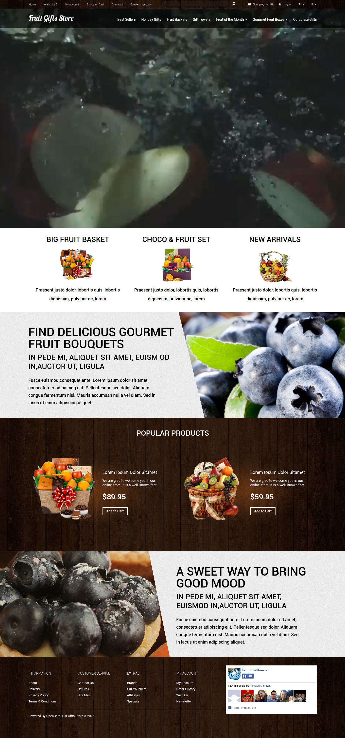 Fruit Gifts Store OpenCart Template