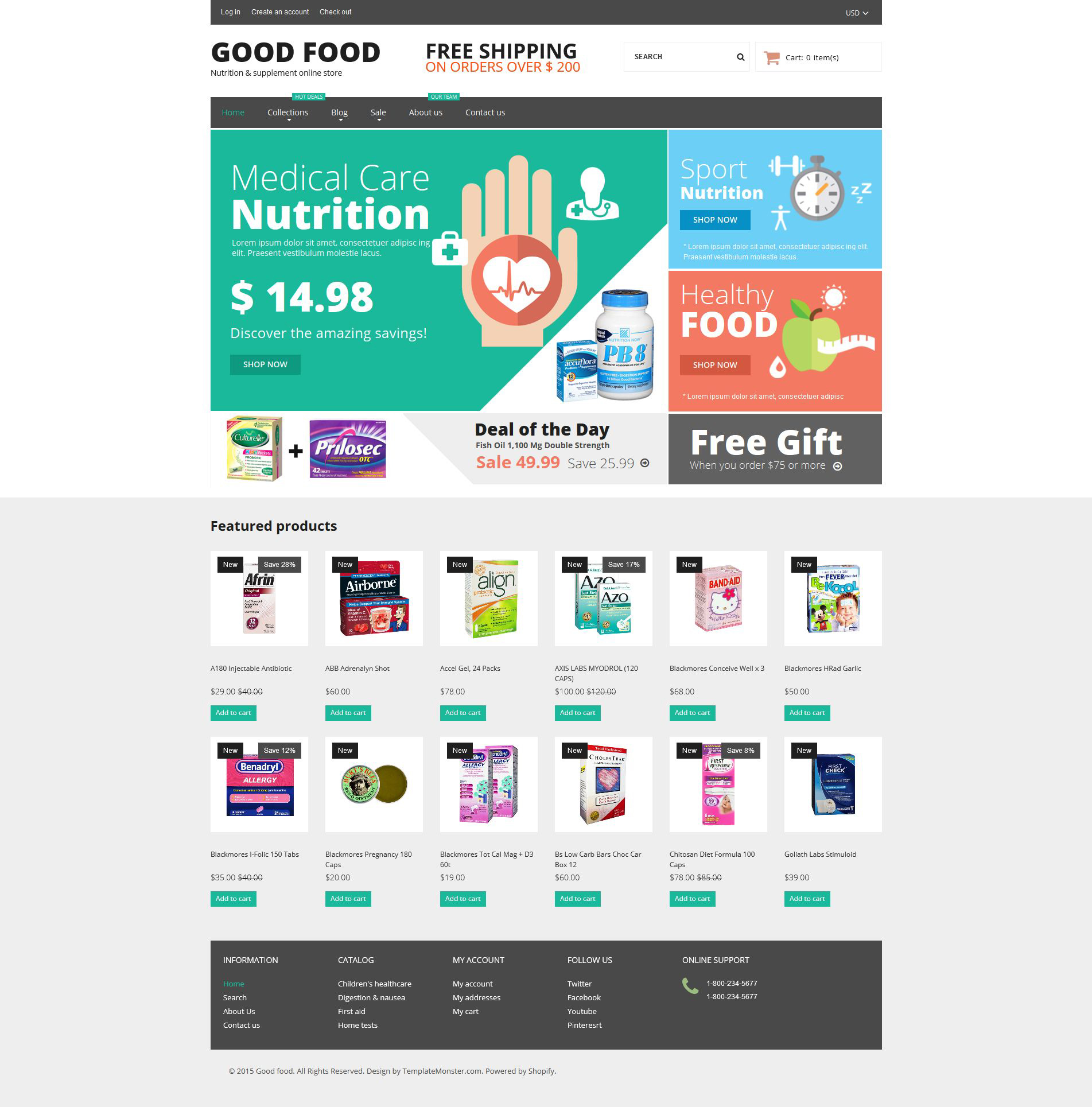 Nutrition Store Responsive Shopify Theme