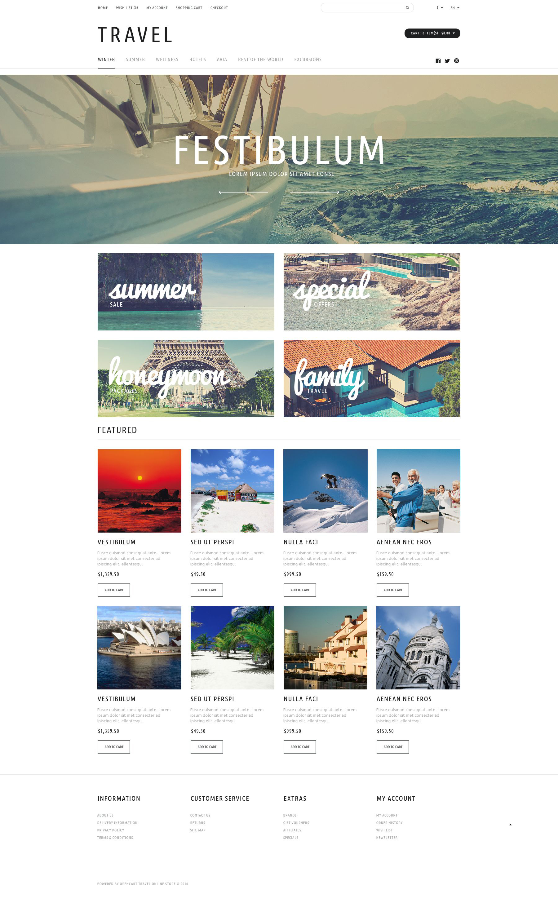 Travel Tours Store OpenCart Template