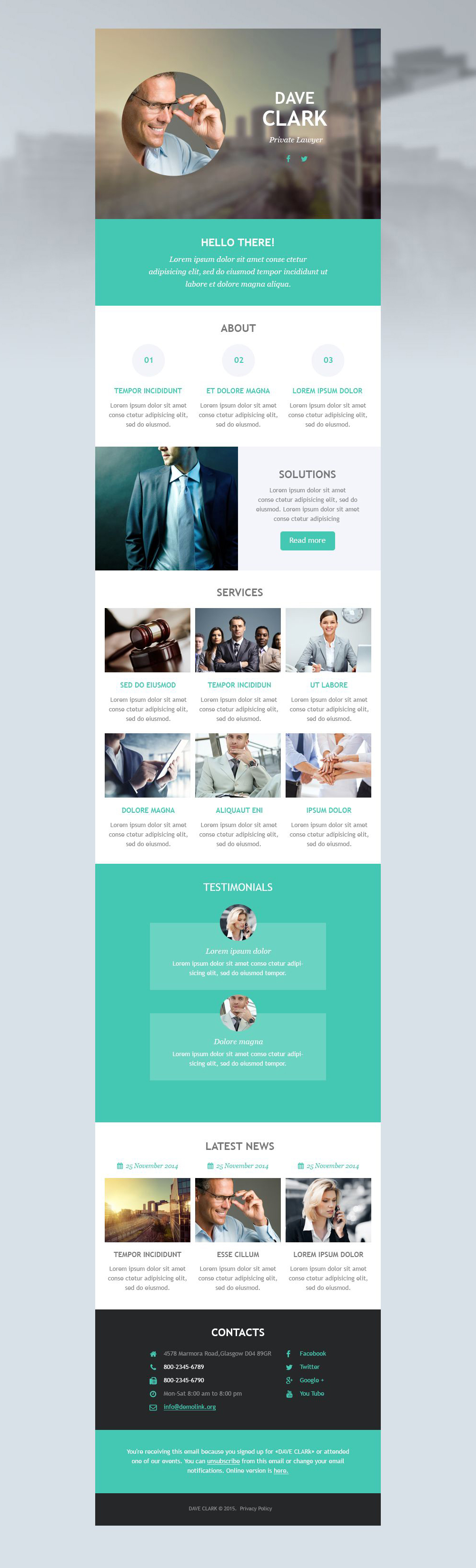 Lawyer Responsive Newsletter Template