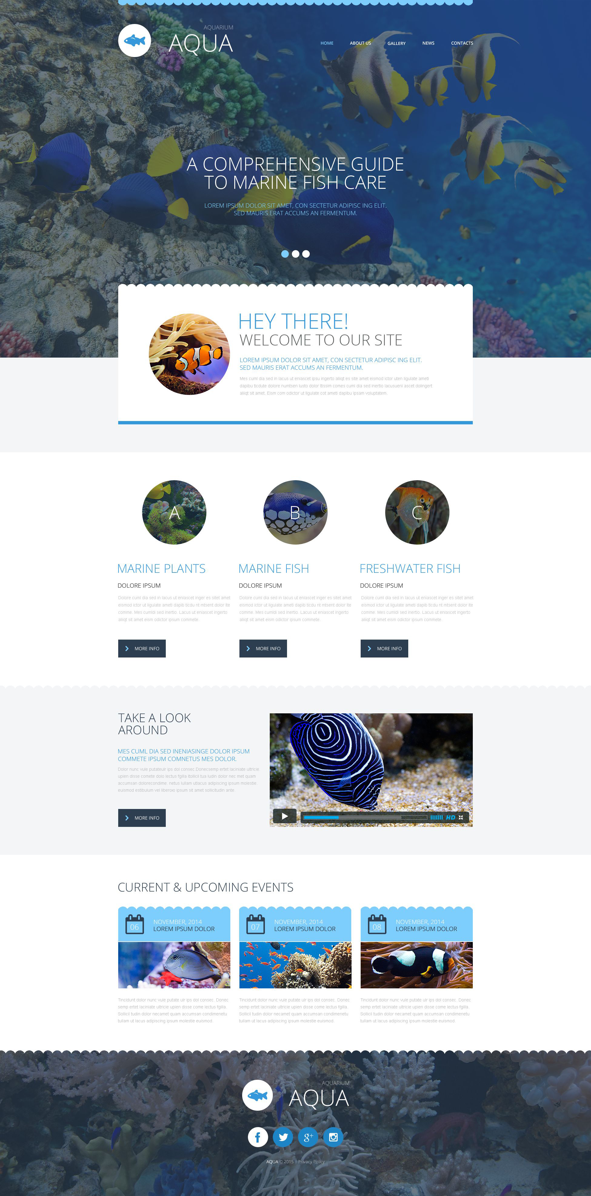 Aquarium Website Template