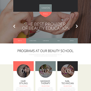 Beauty School Responsive Website Templates 53157